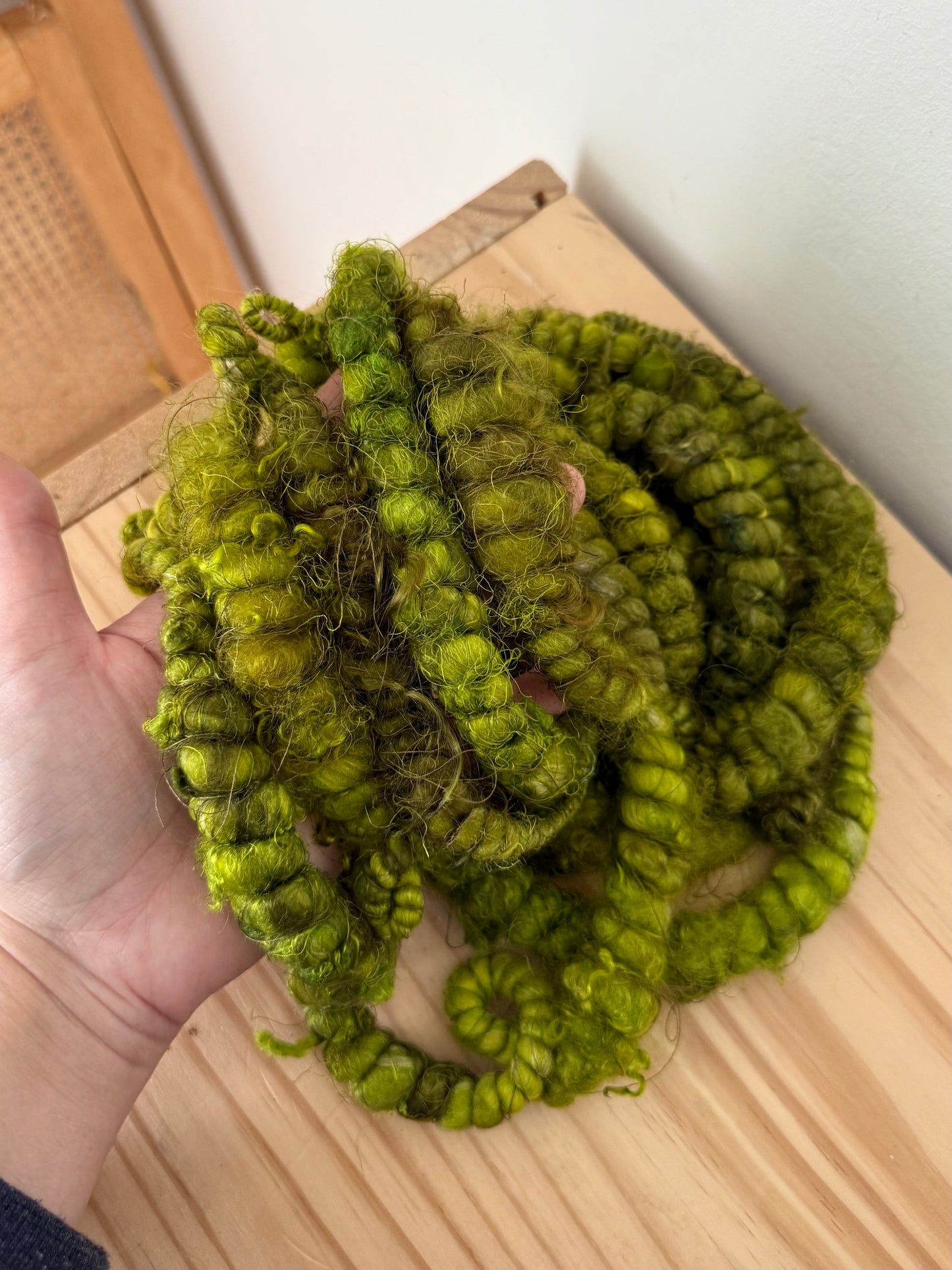chartreuse handspun art yarn