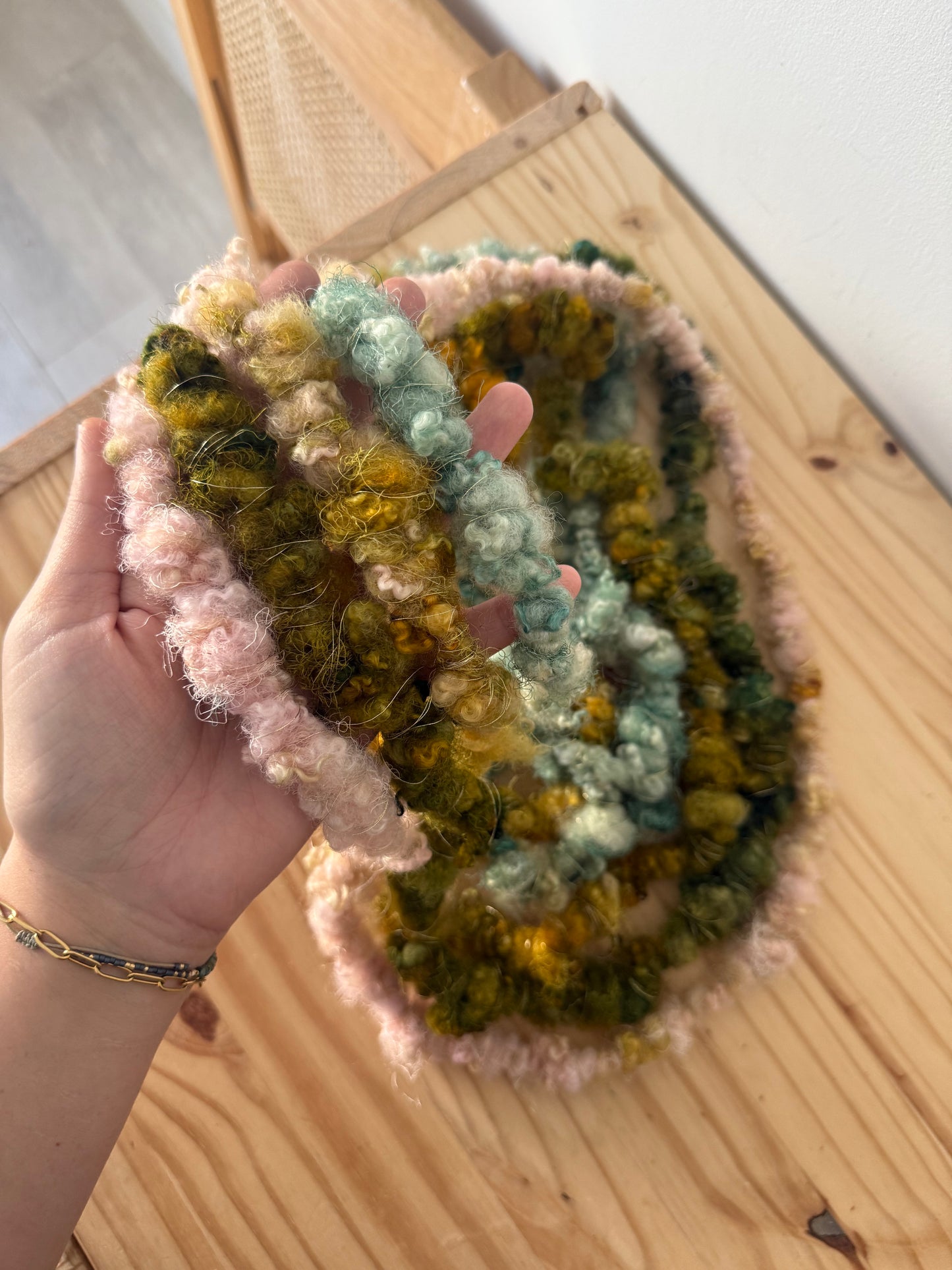 bfl lockspun coils art yarn