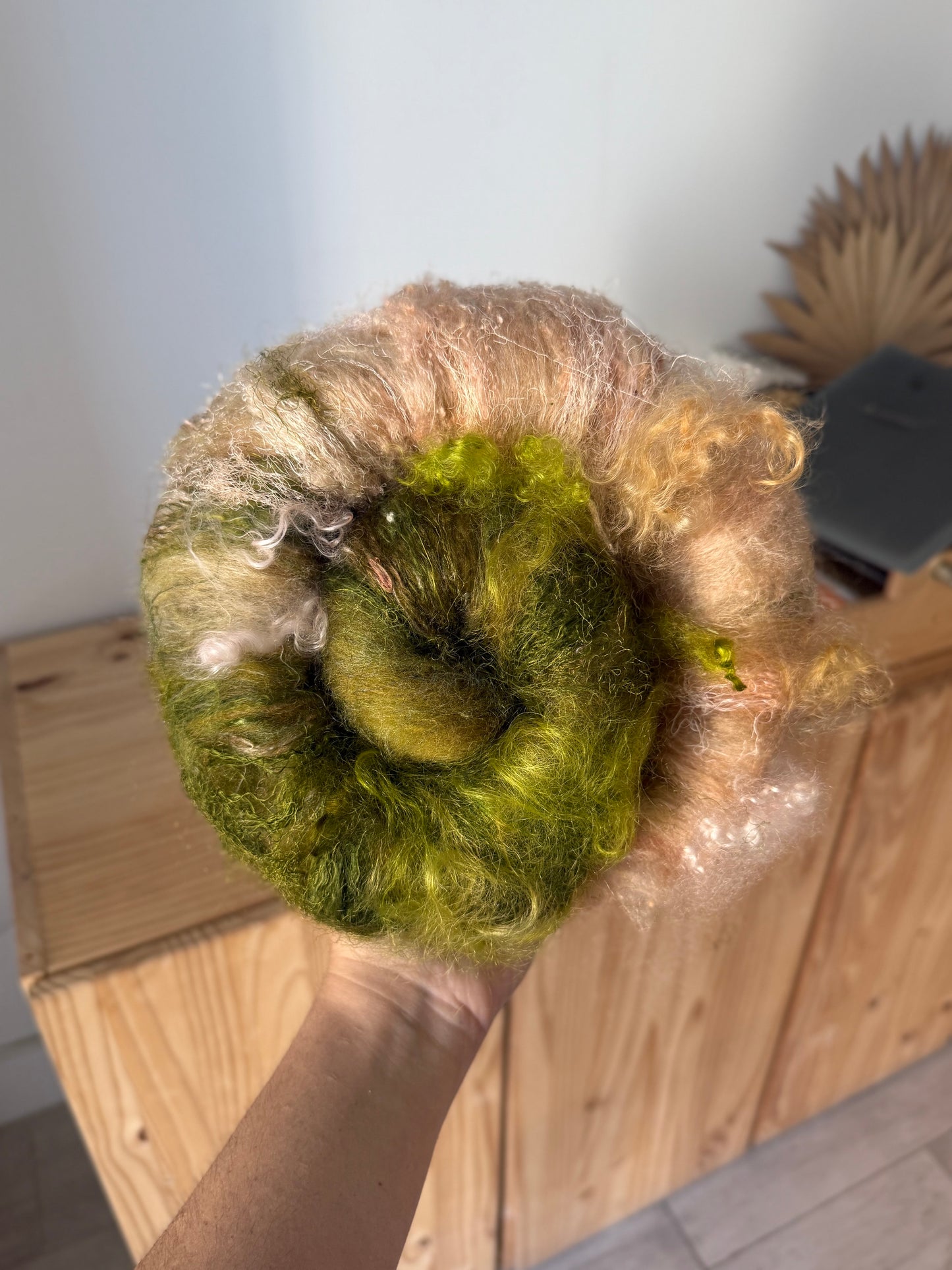 art batt - nude pink & olive green