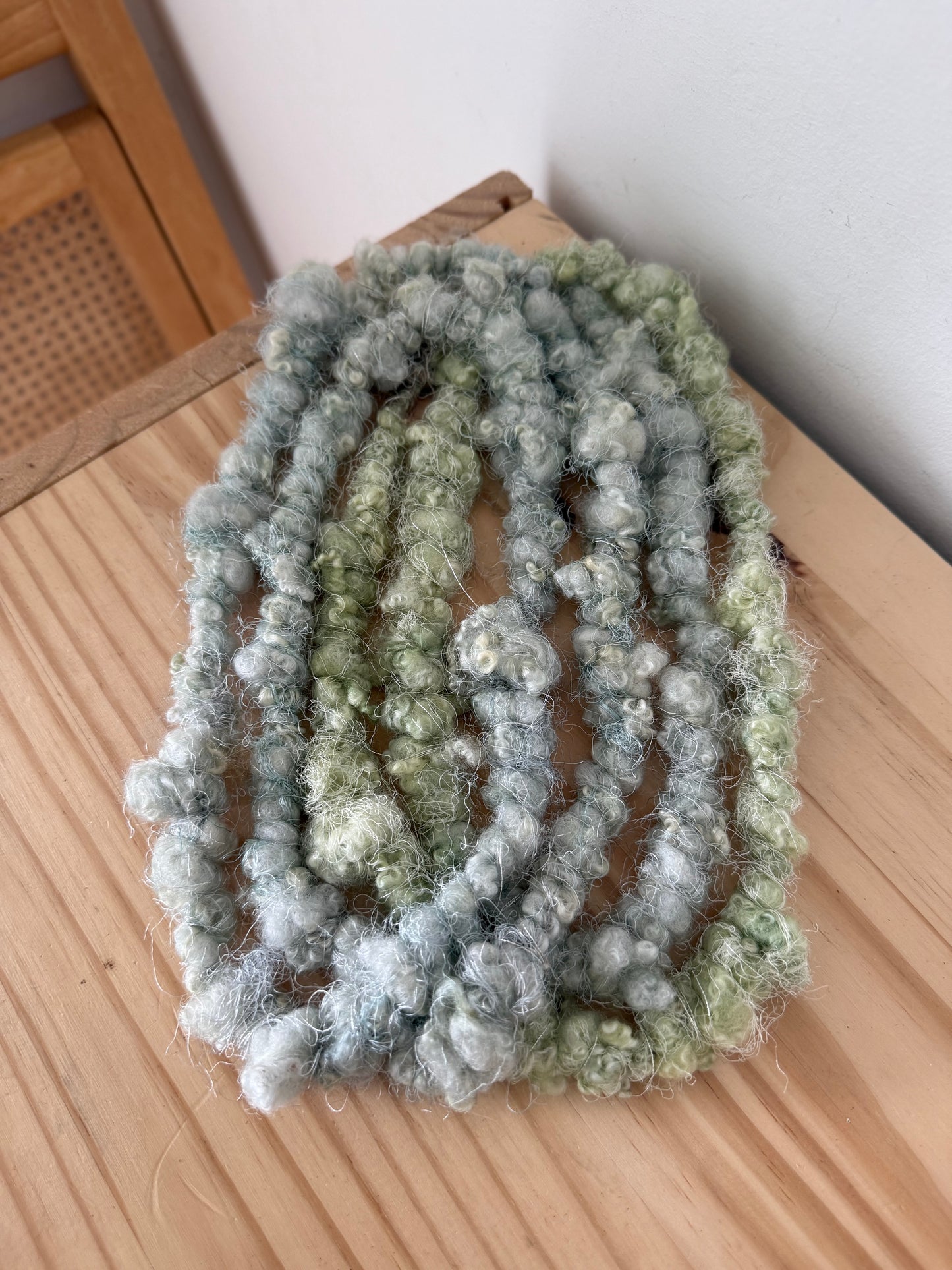 bfl lockspun coils art yarn