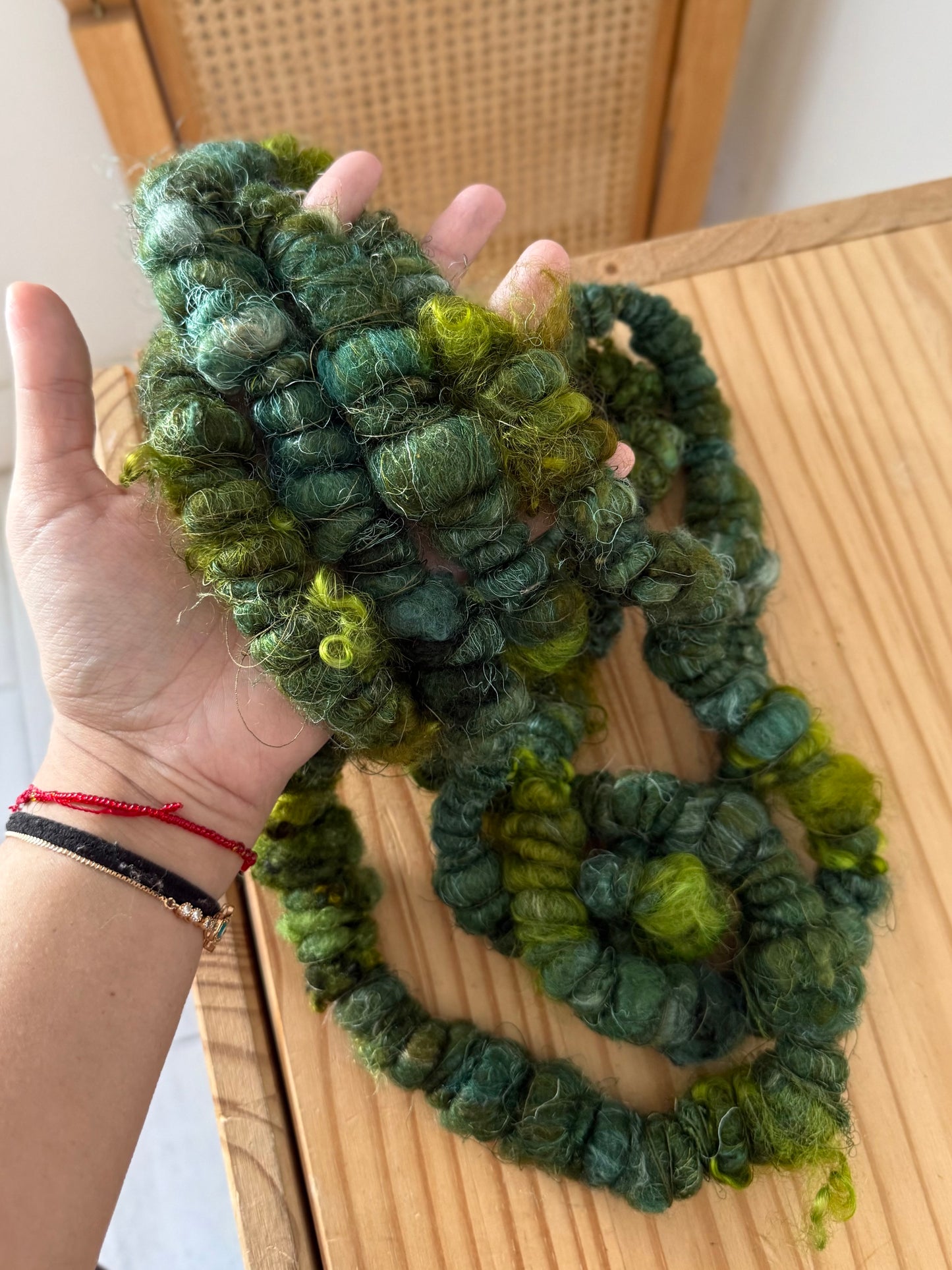 moss & forest handspun art yarn