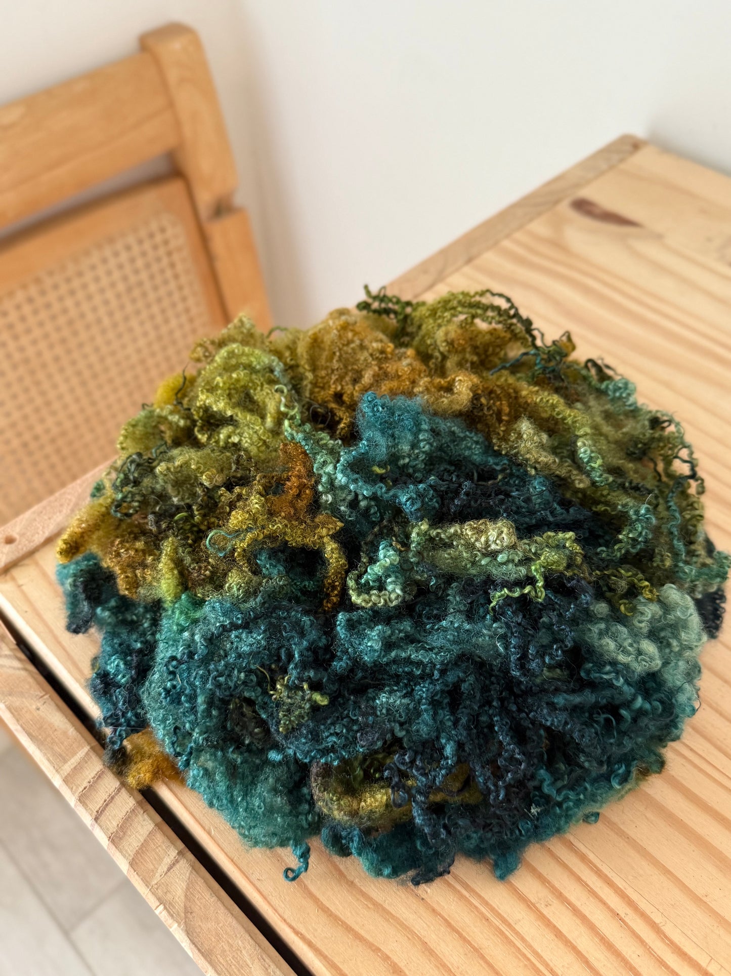 bluefaced leicester locks - blue spruce & olive brown