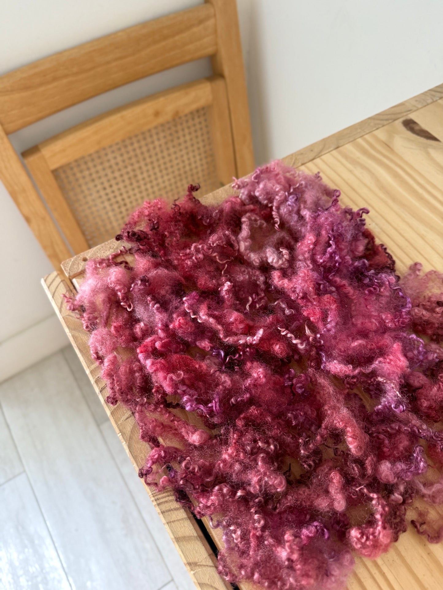 bluefaced leicester locks - pink magenta