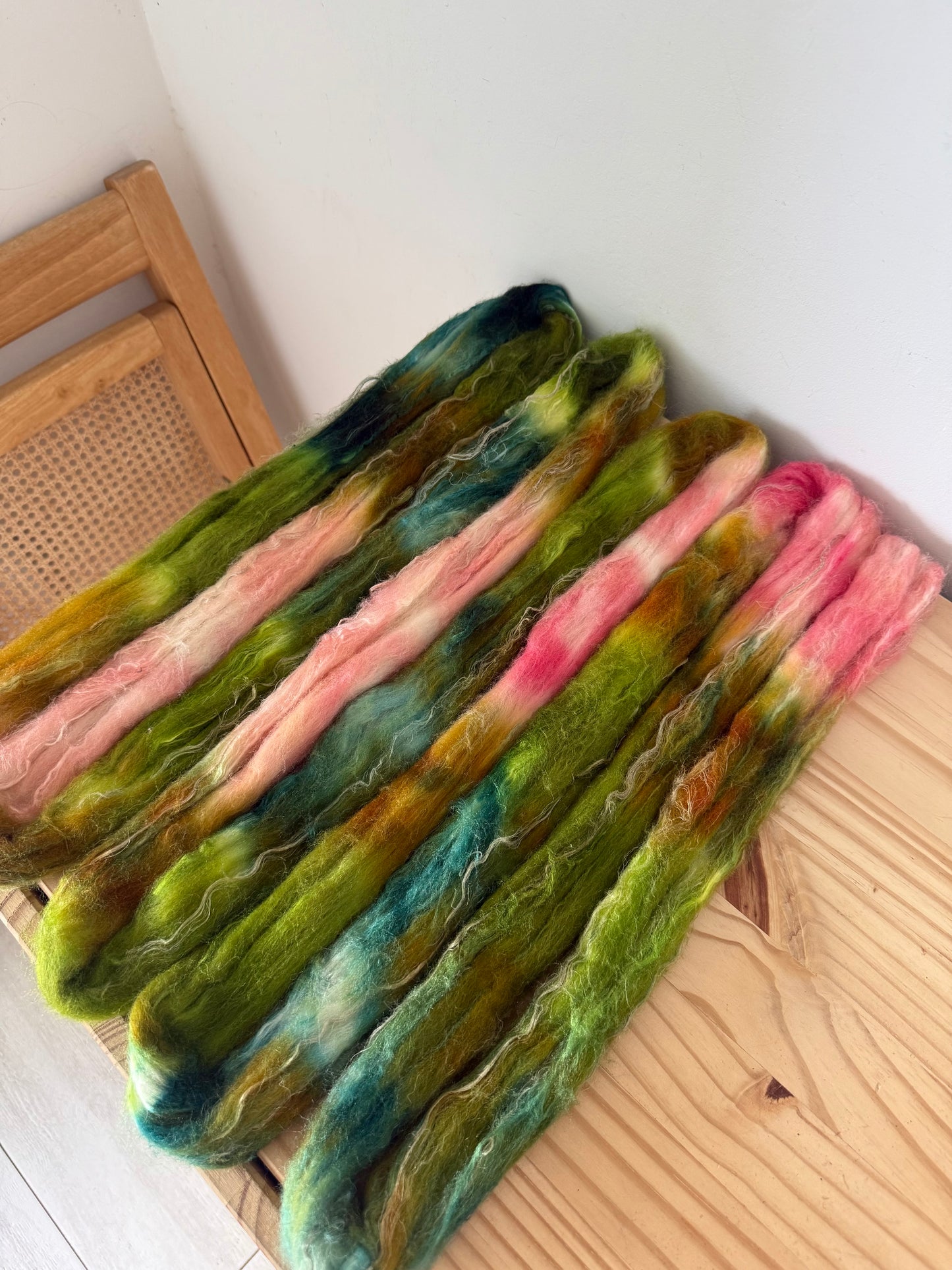 merino/silk/flax wool - flamingo gardens 4oz