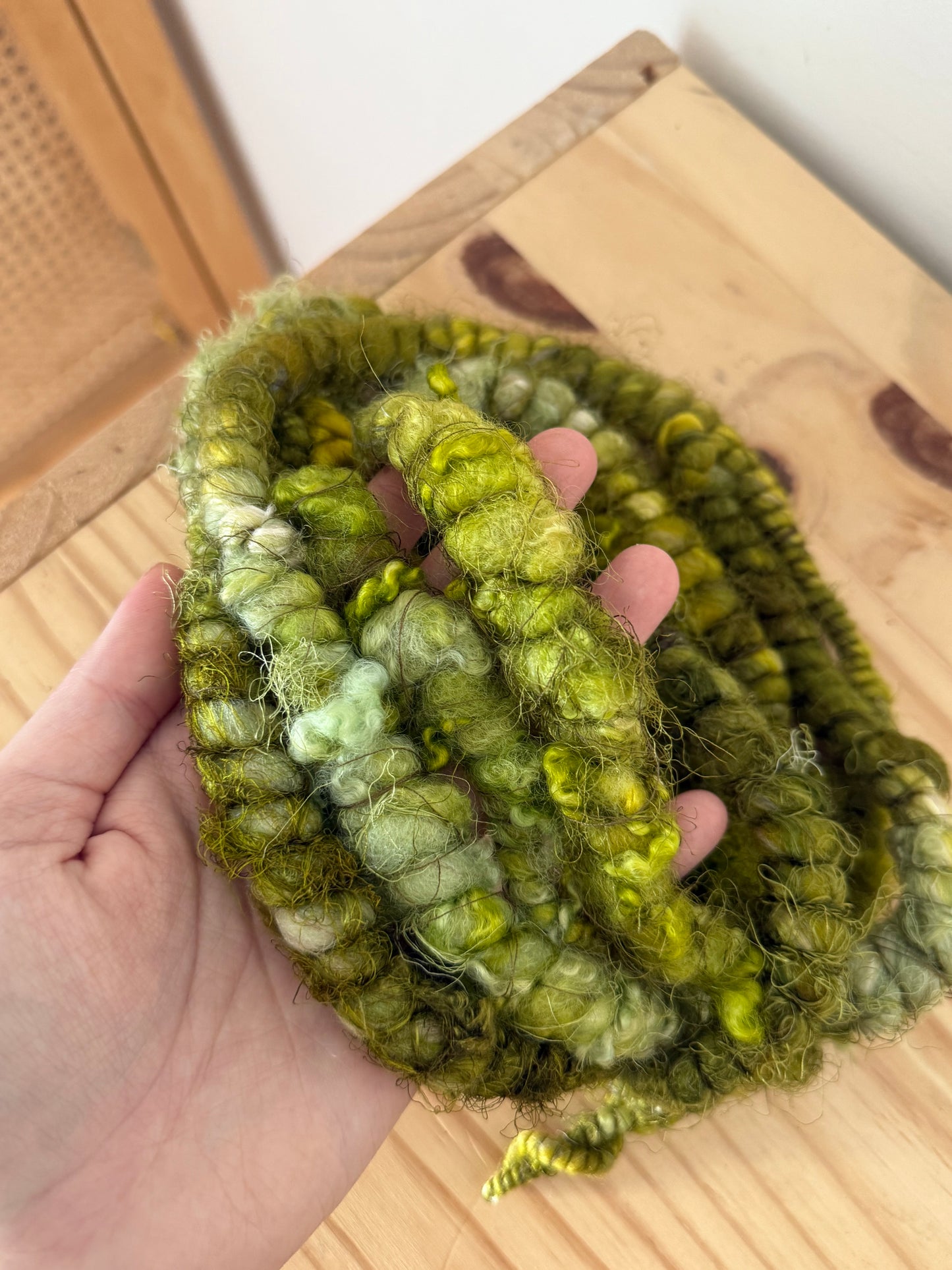 pistachio sage & olive green art yarn