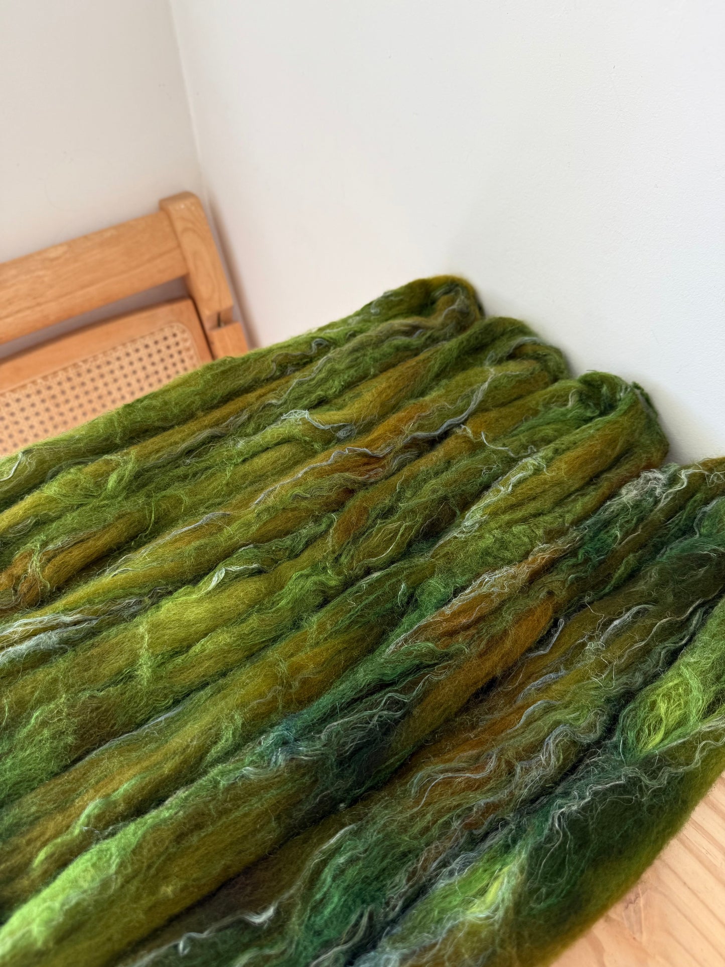 merino/silk/flax wool - forest floor 4oz