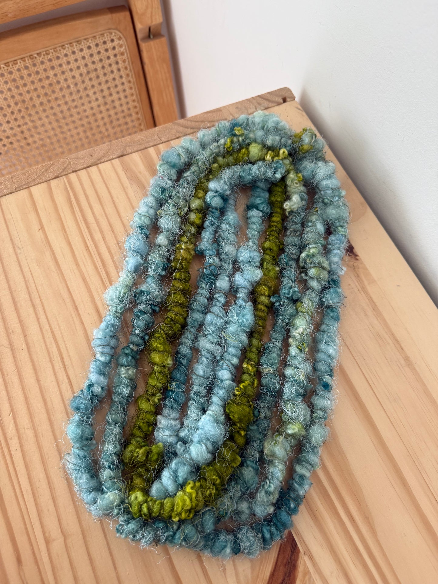 bfl lockspun coils art yarn