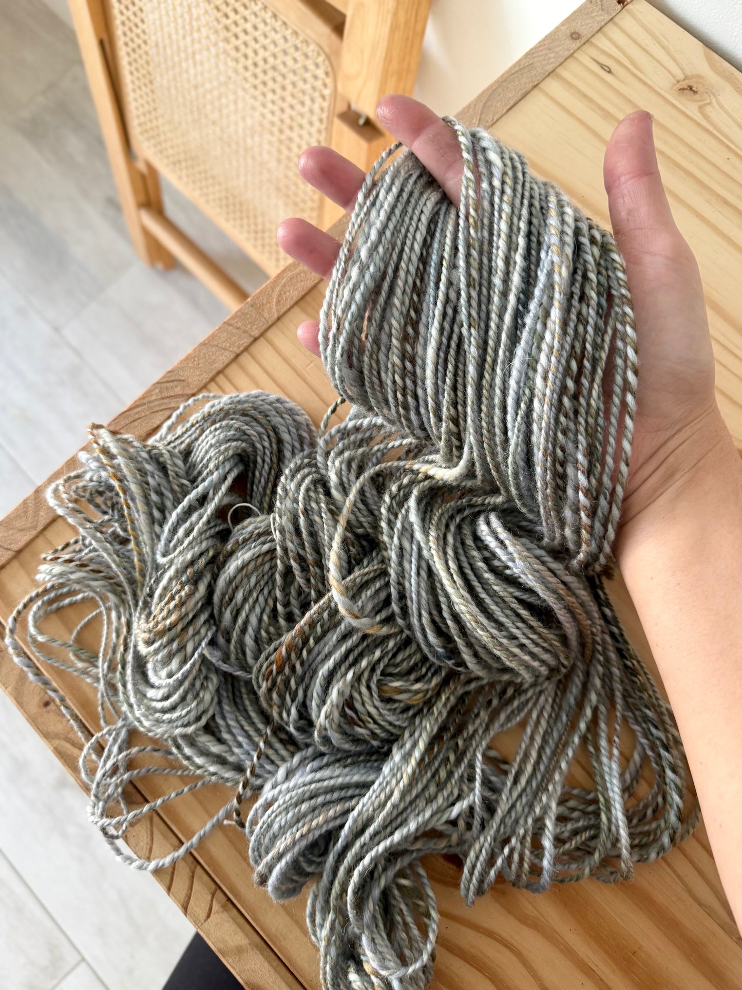 bfl/kid mohair handspun yarn
