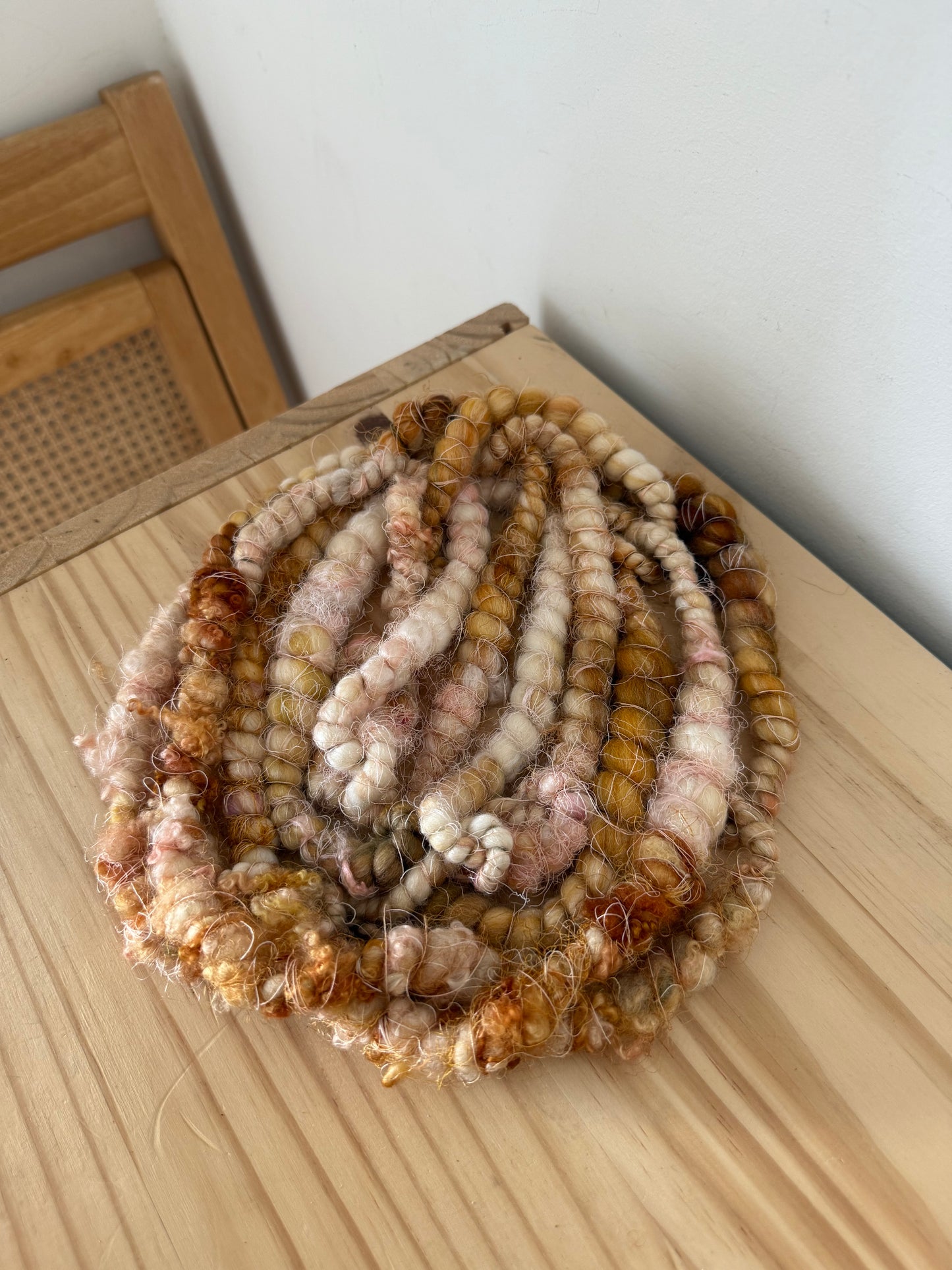 warm peach art yarn
