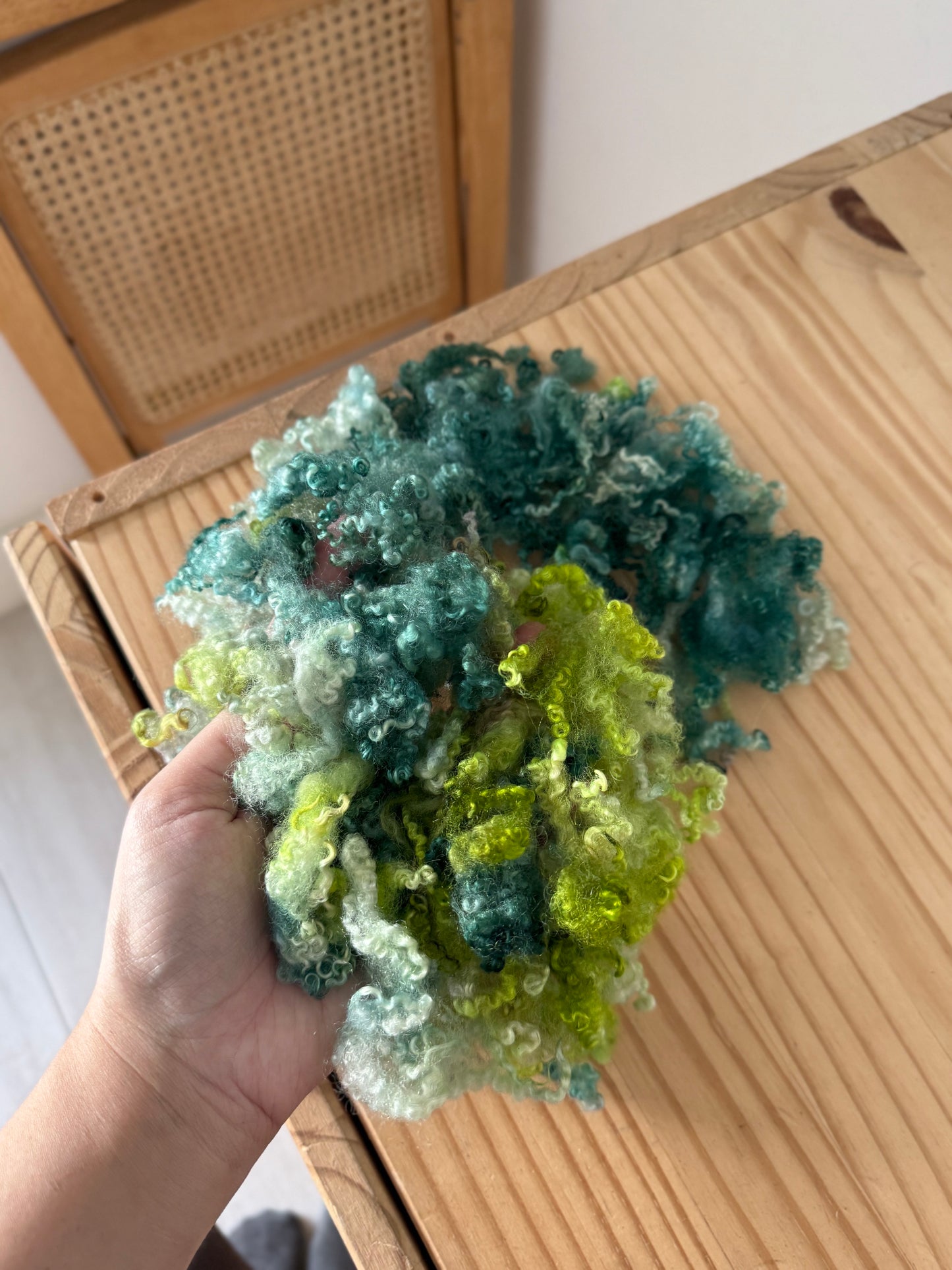 bfl x wensleydale cross - teal & chartreuse