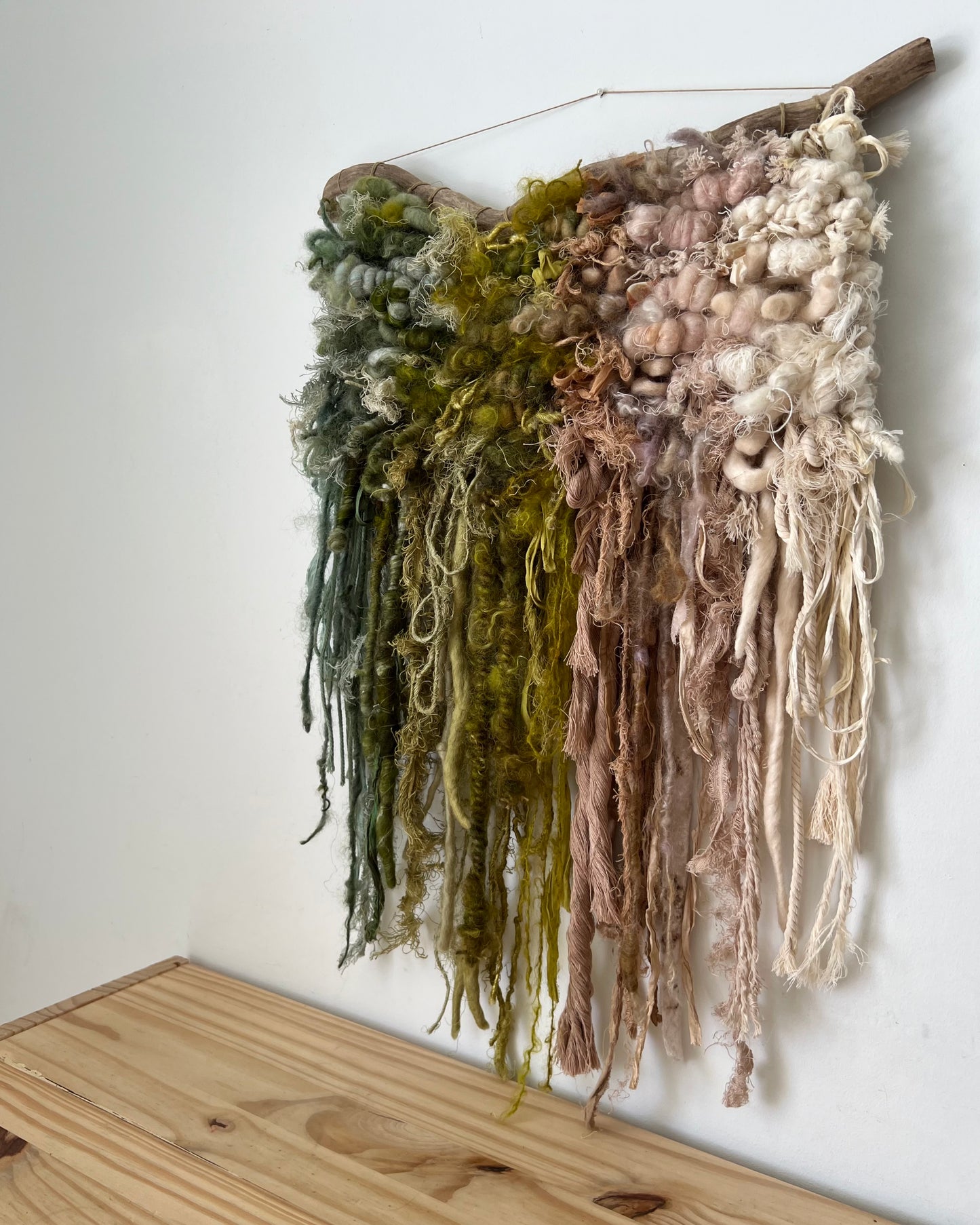 earth & pastel gradient - woven fiber art