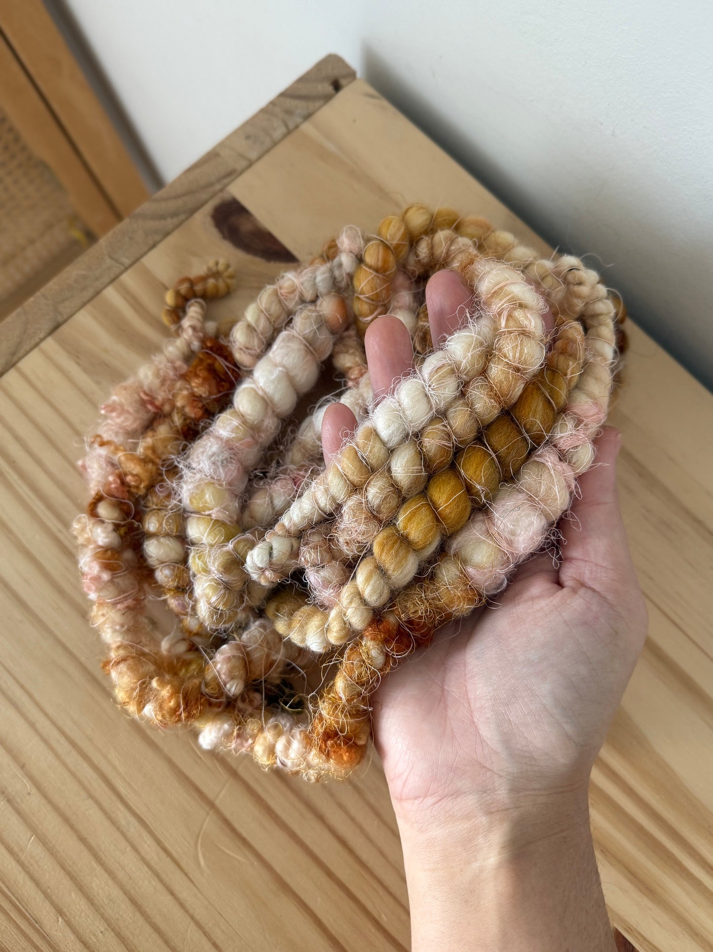 warm peach art yarn