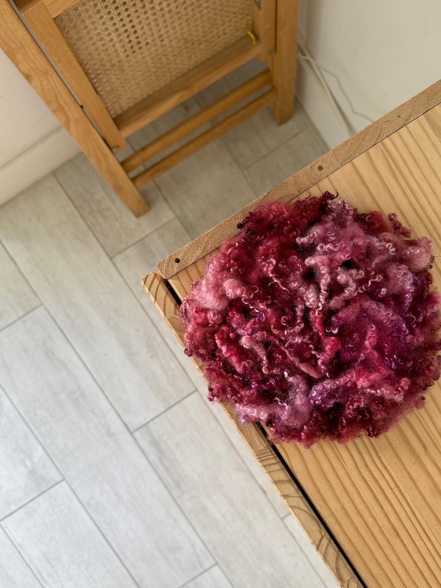 bluefaced leicester locks - pink magenta