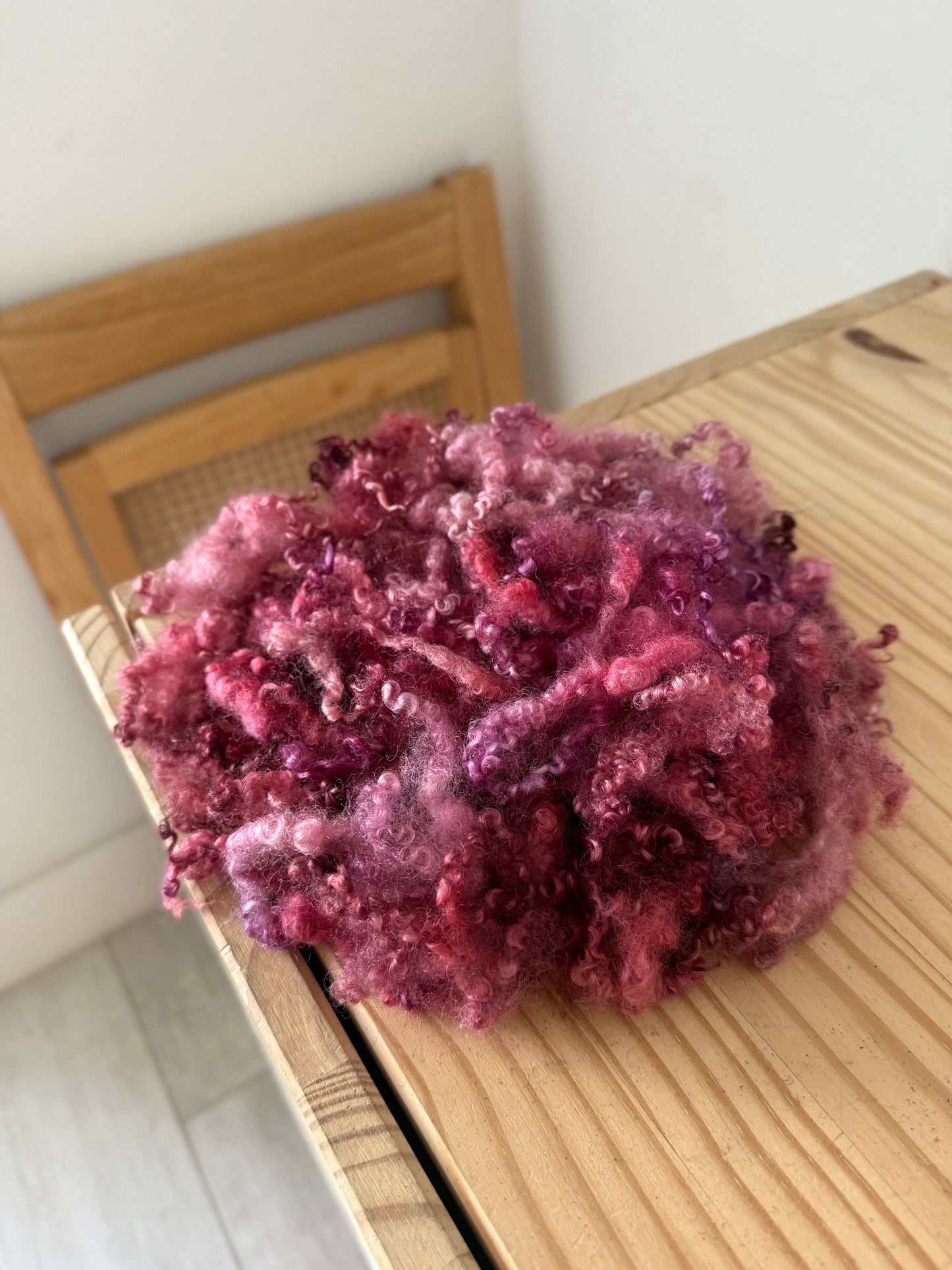 bluefaced leicester locks - pink magenta