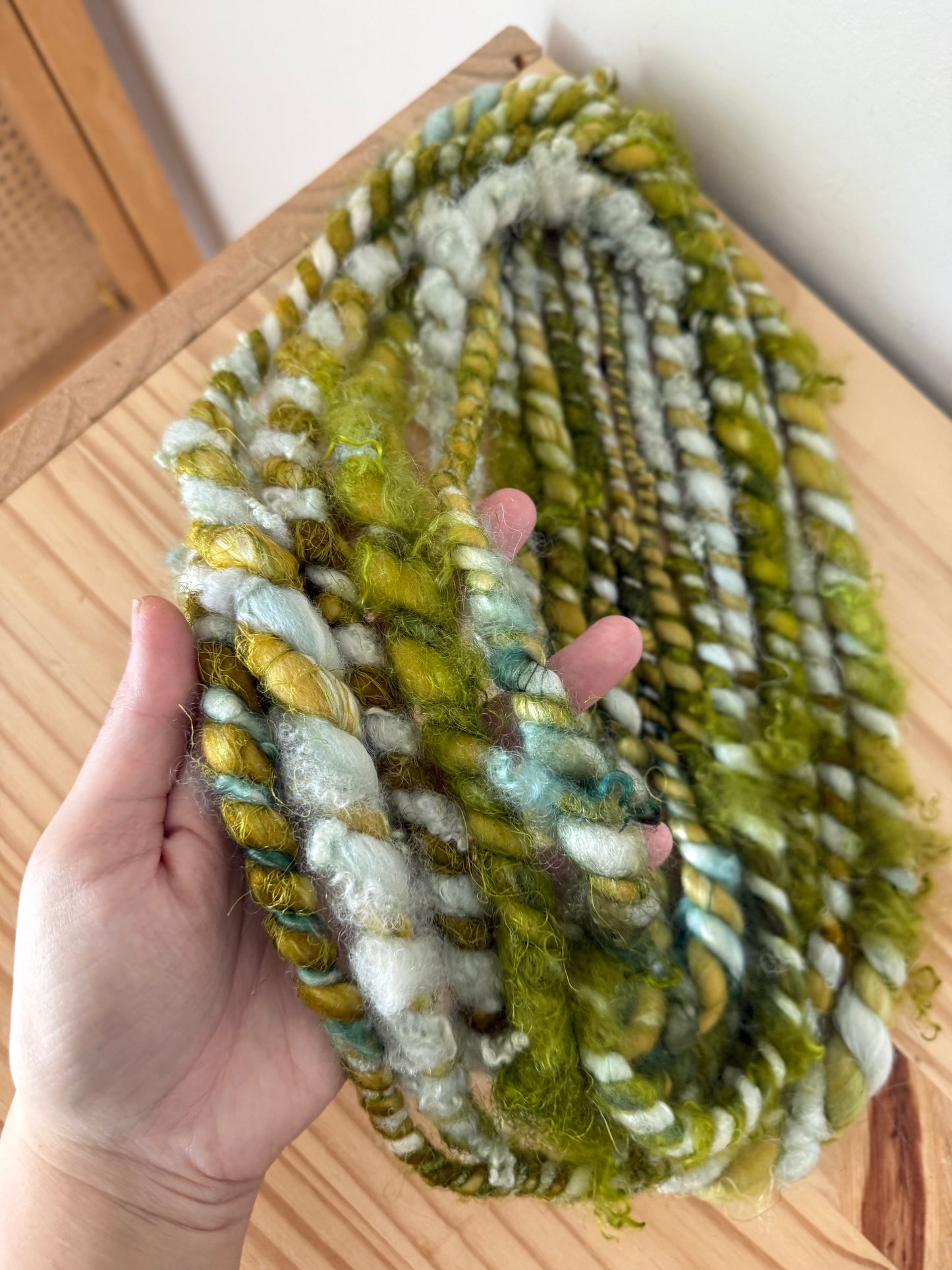jumbo plied art yarn - gold & teal