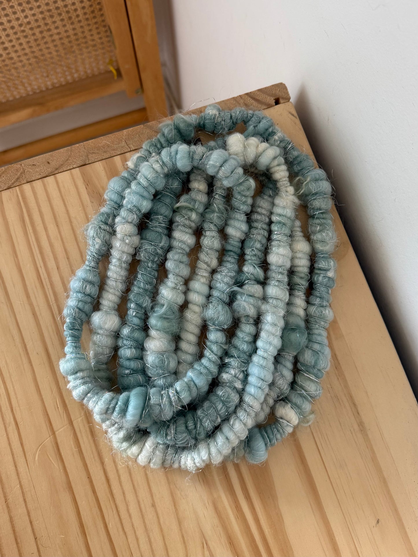 ice blue & silver art yarn