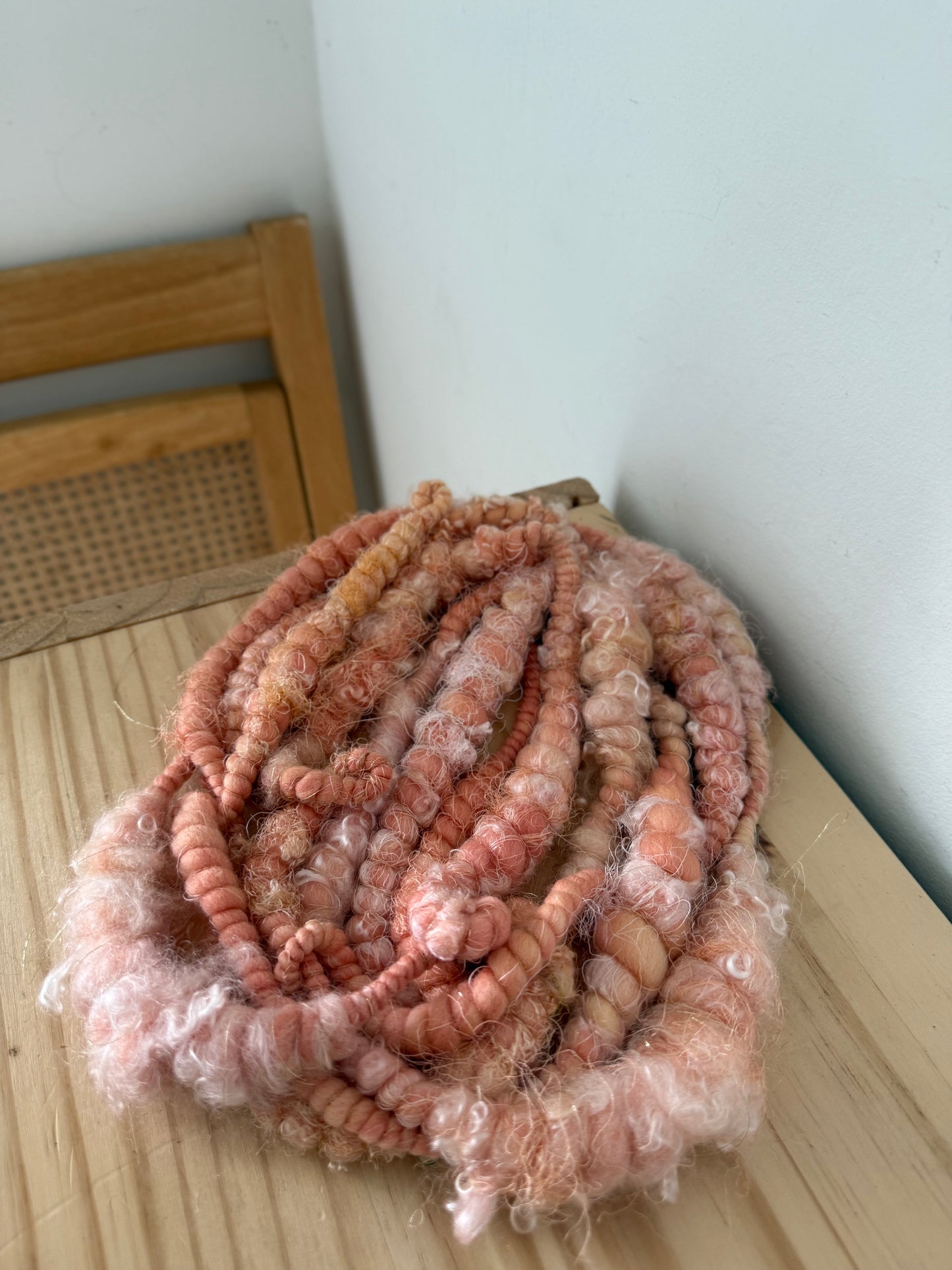 flamingo pink & gold art yarn