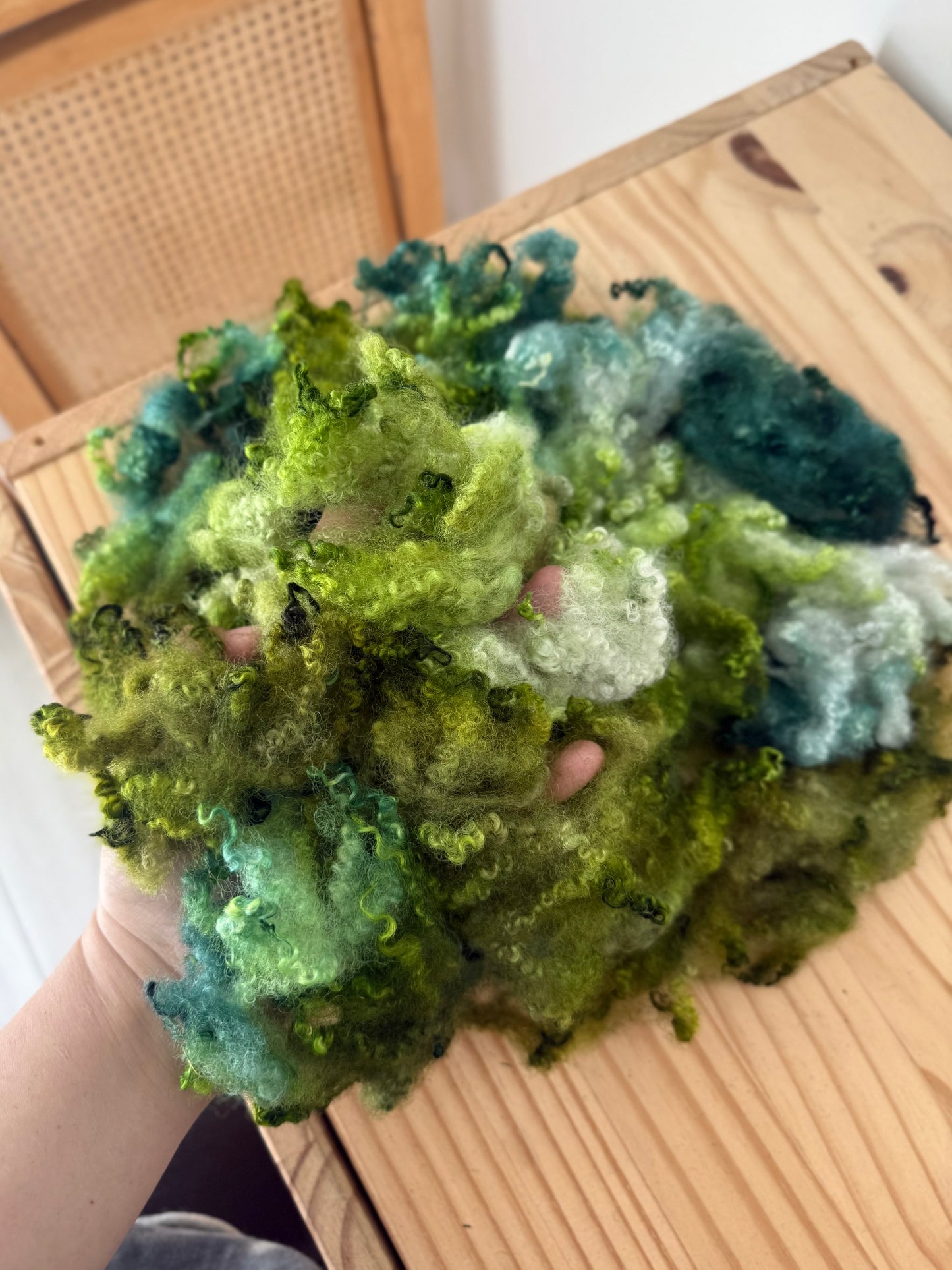bluefaced leicester locks - blue spruce & green