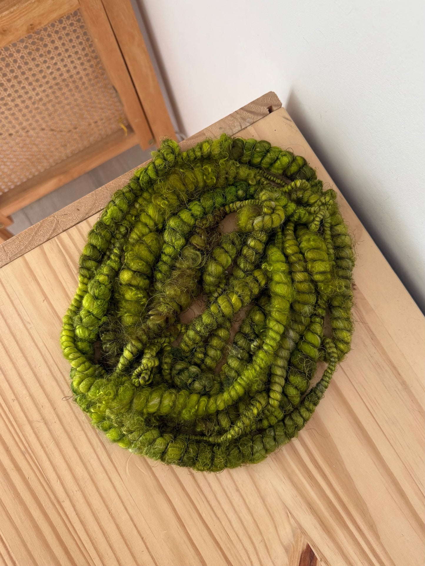 chartreuse handspun art yarn
