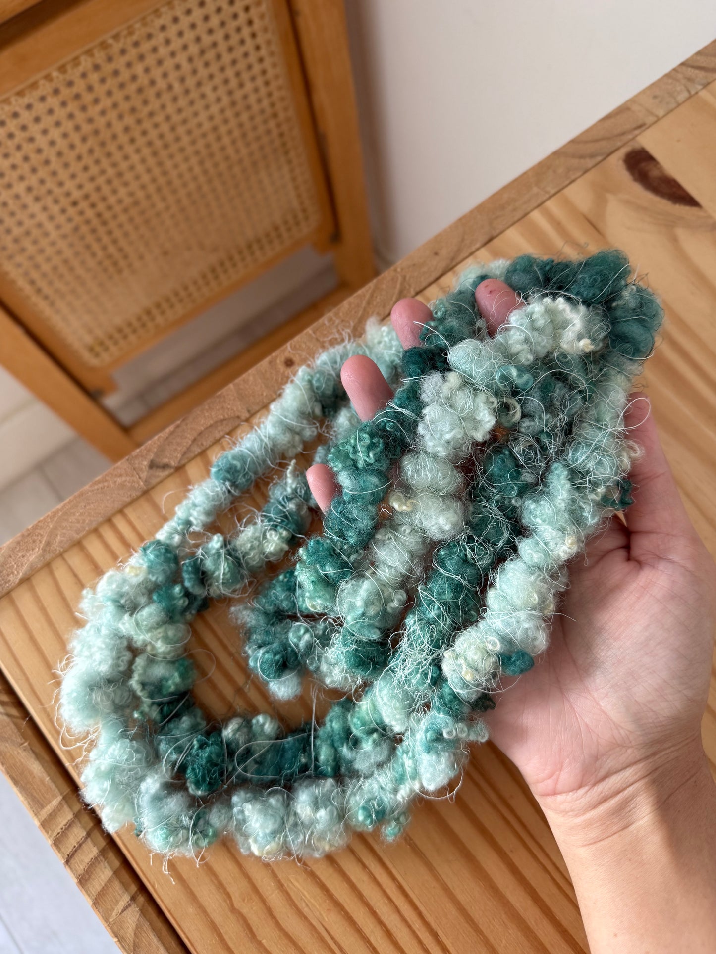 bfl lockspun coils art yarn