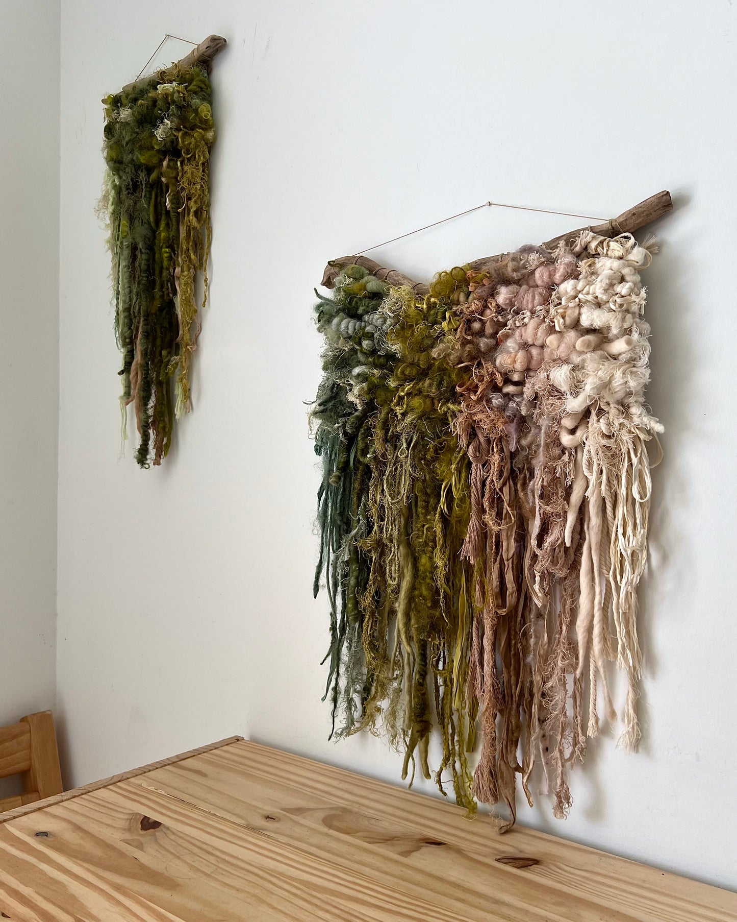 earth & pastel gradient - woven fiber art