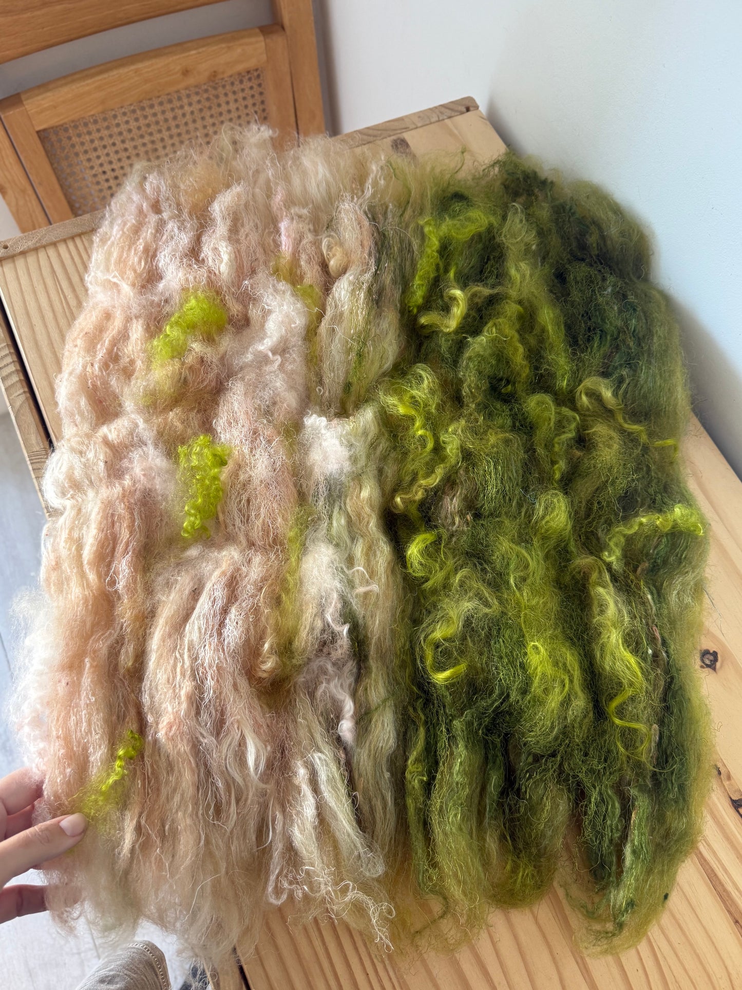 art batt - nude pink & olive green