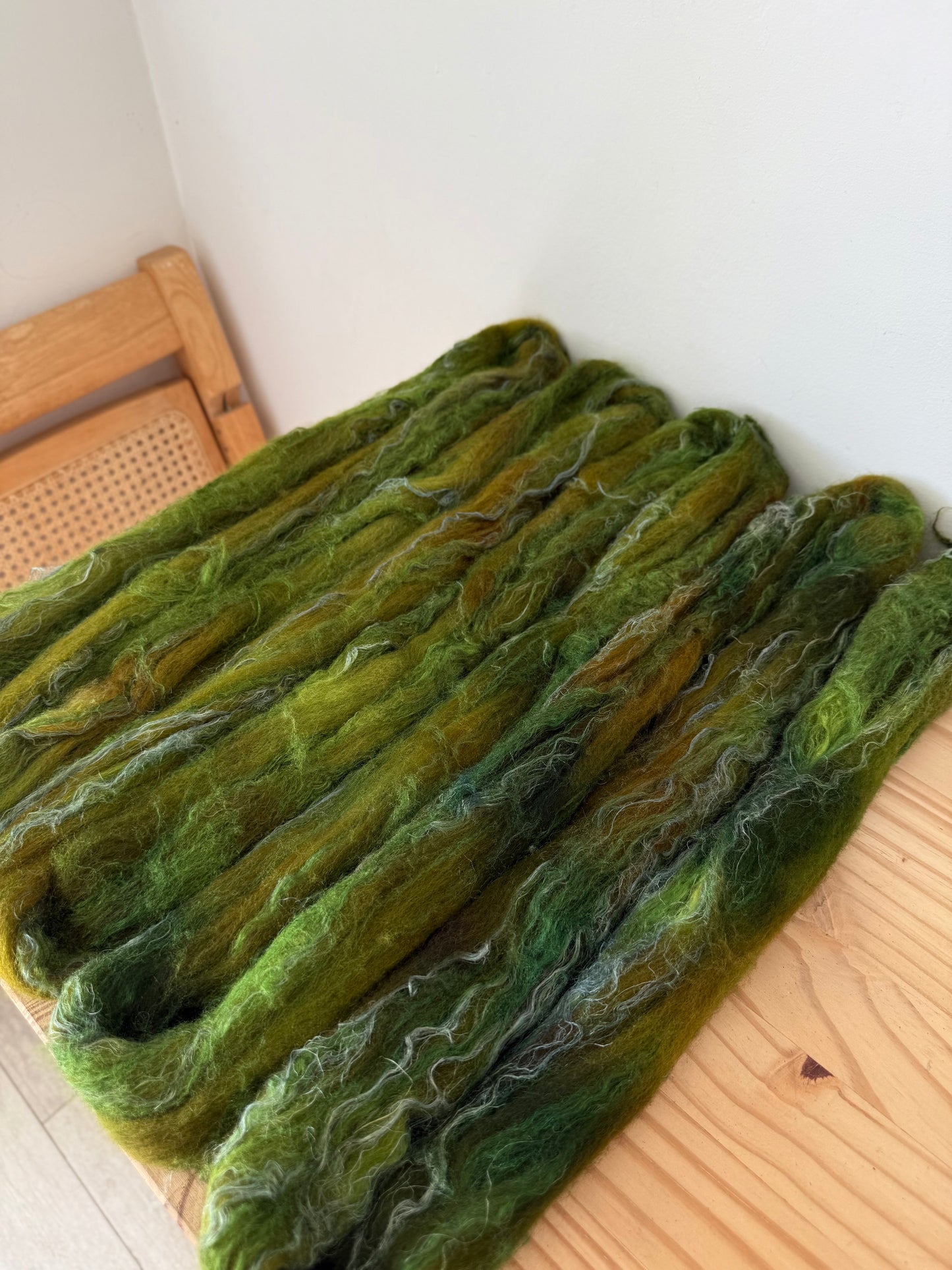 merino/silk/flax wool - forest floor 4oz