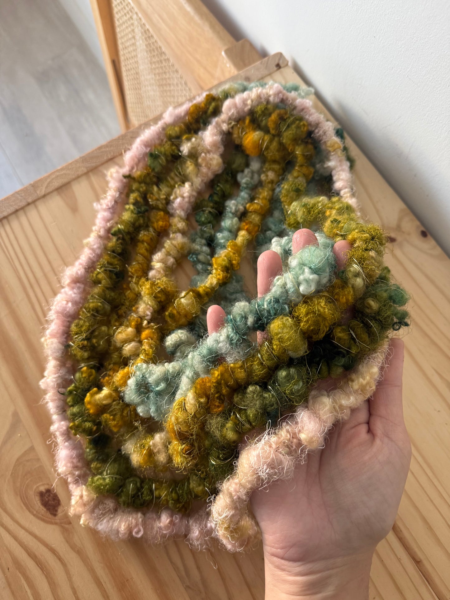 bfl lockspun coils art yarn