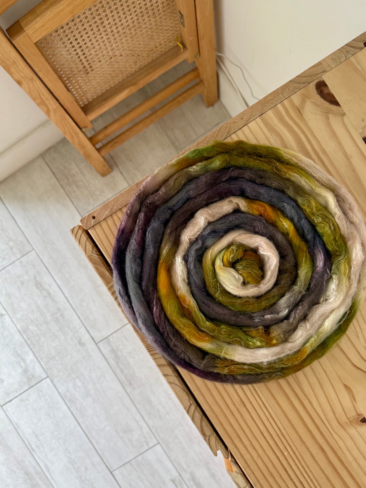 merino/silk/flax wool - roots 4oz