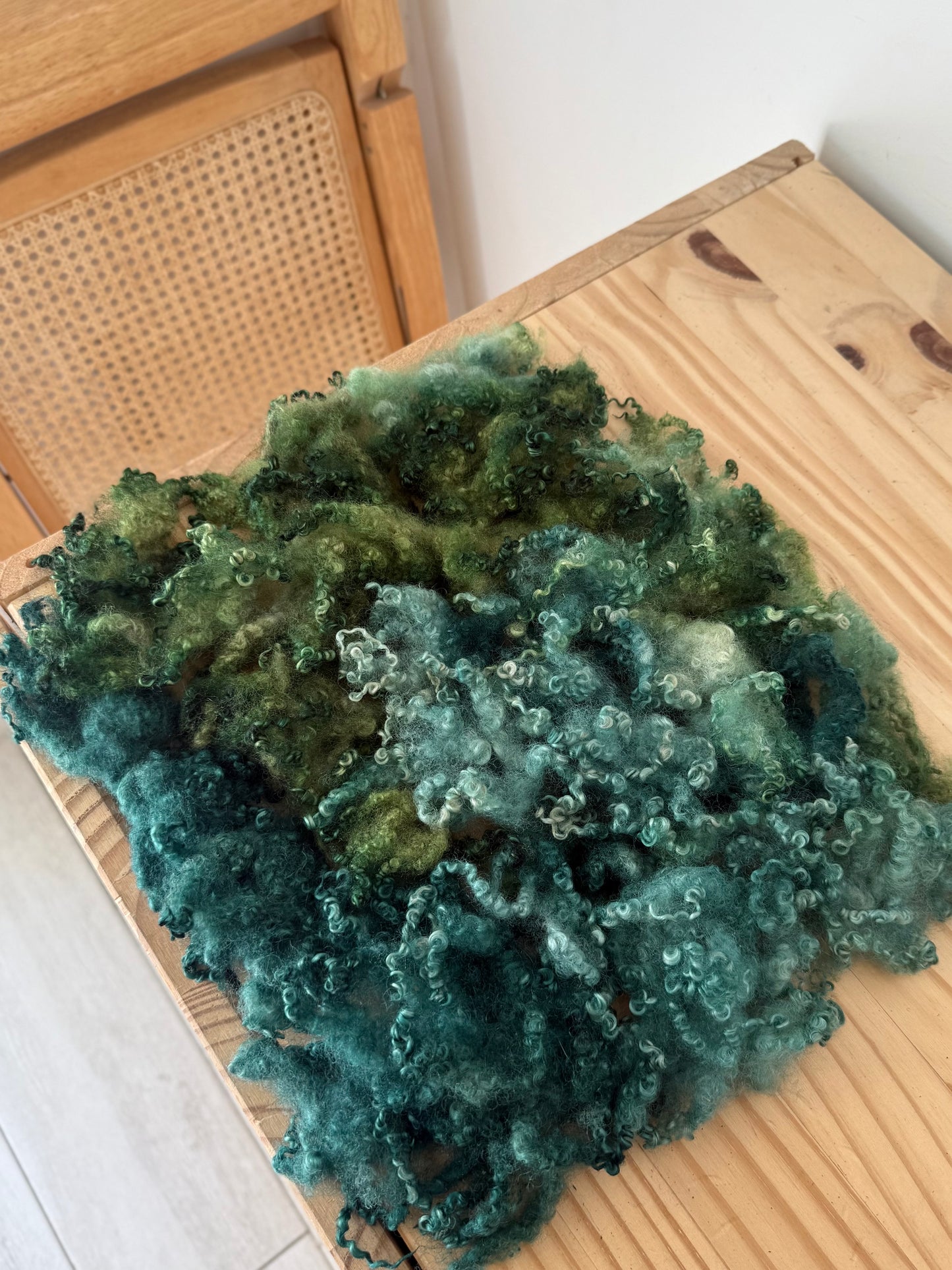 bluefaced leicester locks - spruce green