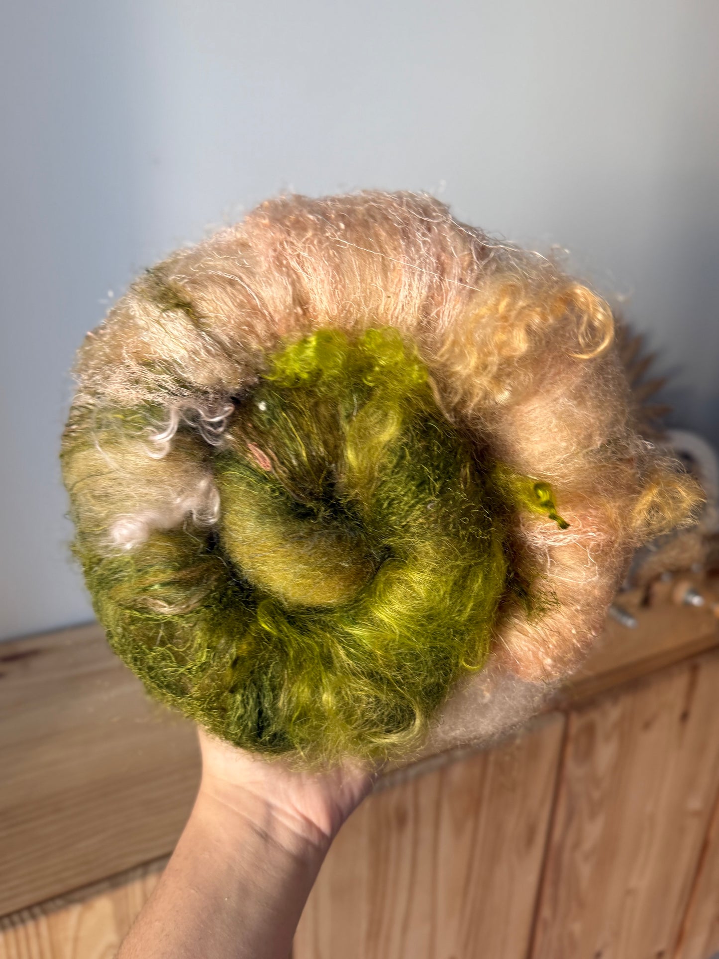 art batt - nude pink & olive green