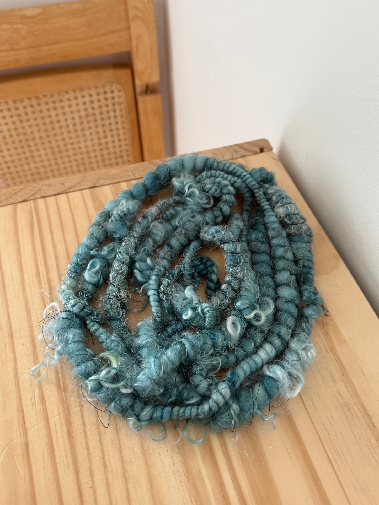 marine blue handspun art yarn