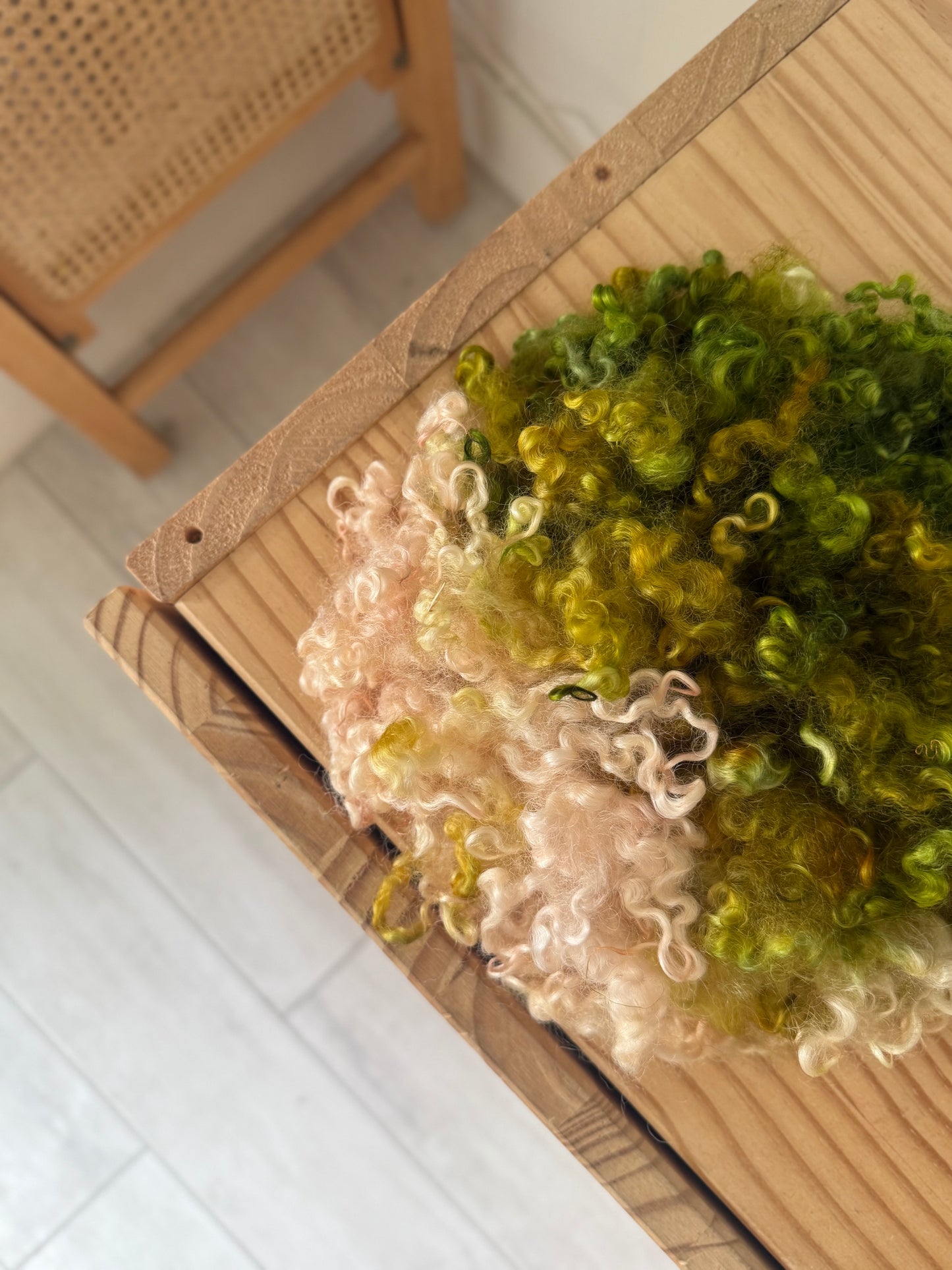 bfl x wensleydale cross - pink & olive green