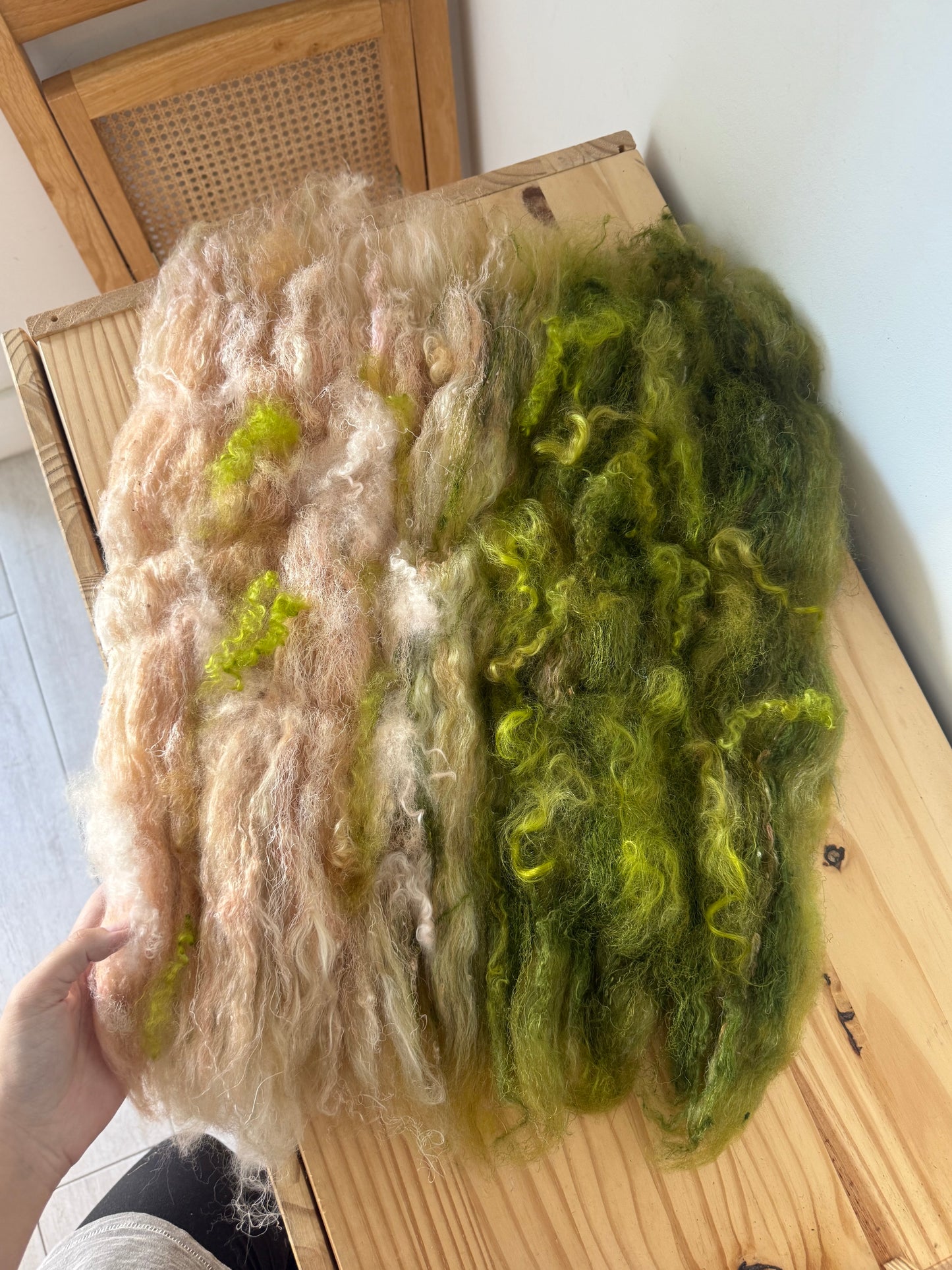 art batt - nude pink & olive green