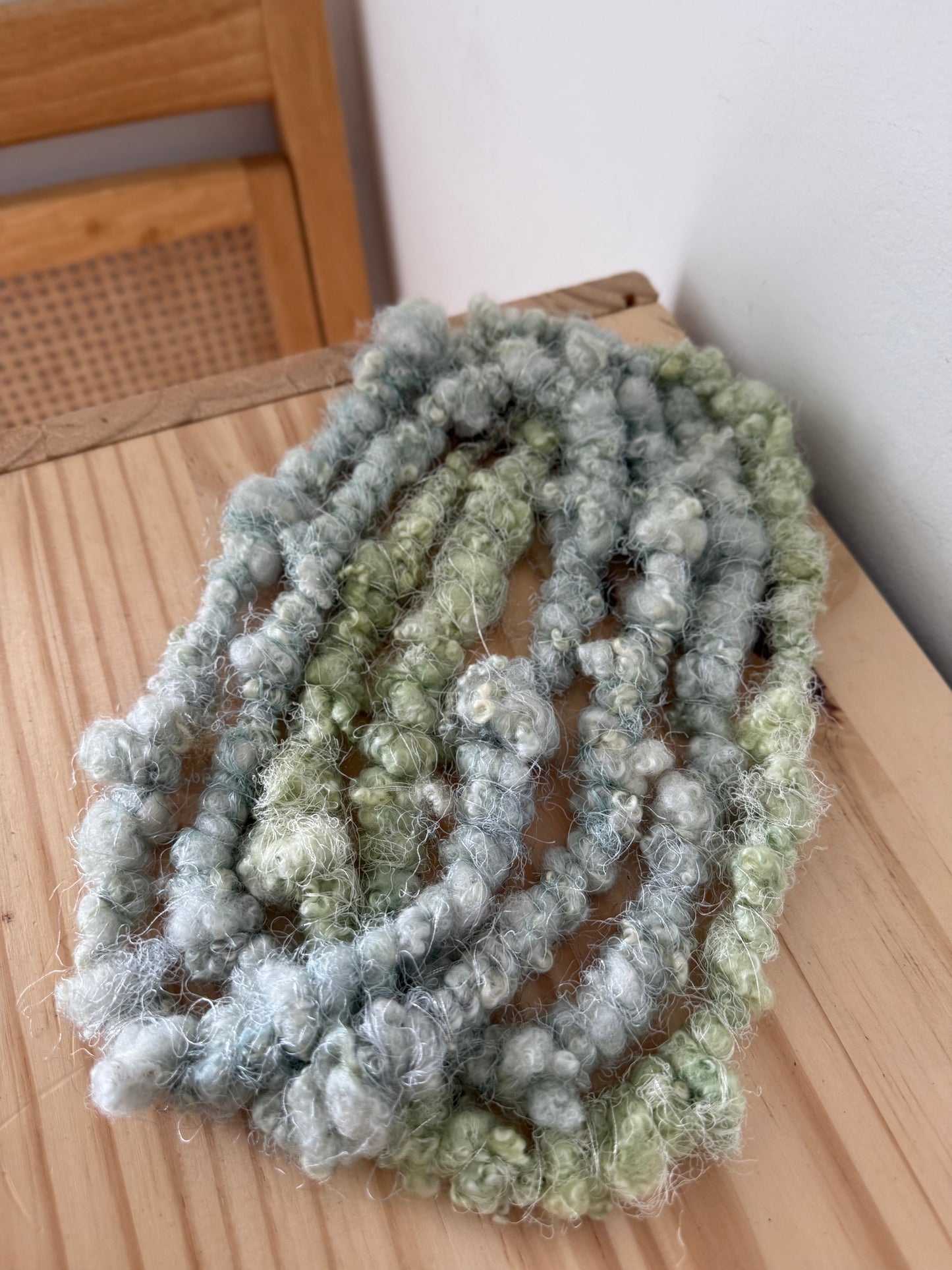 bfl lockspun coils art yarn