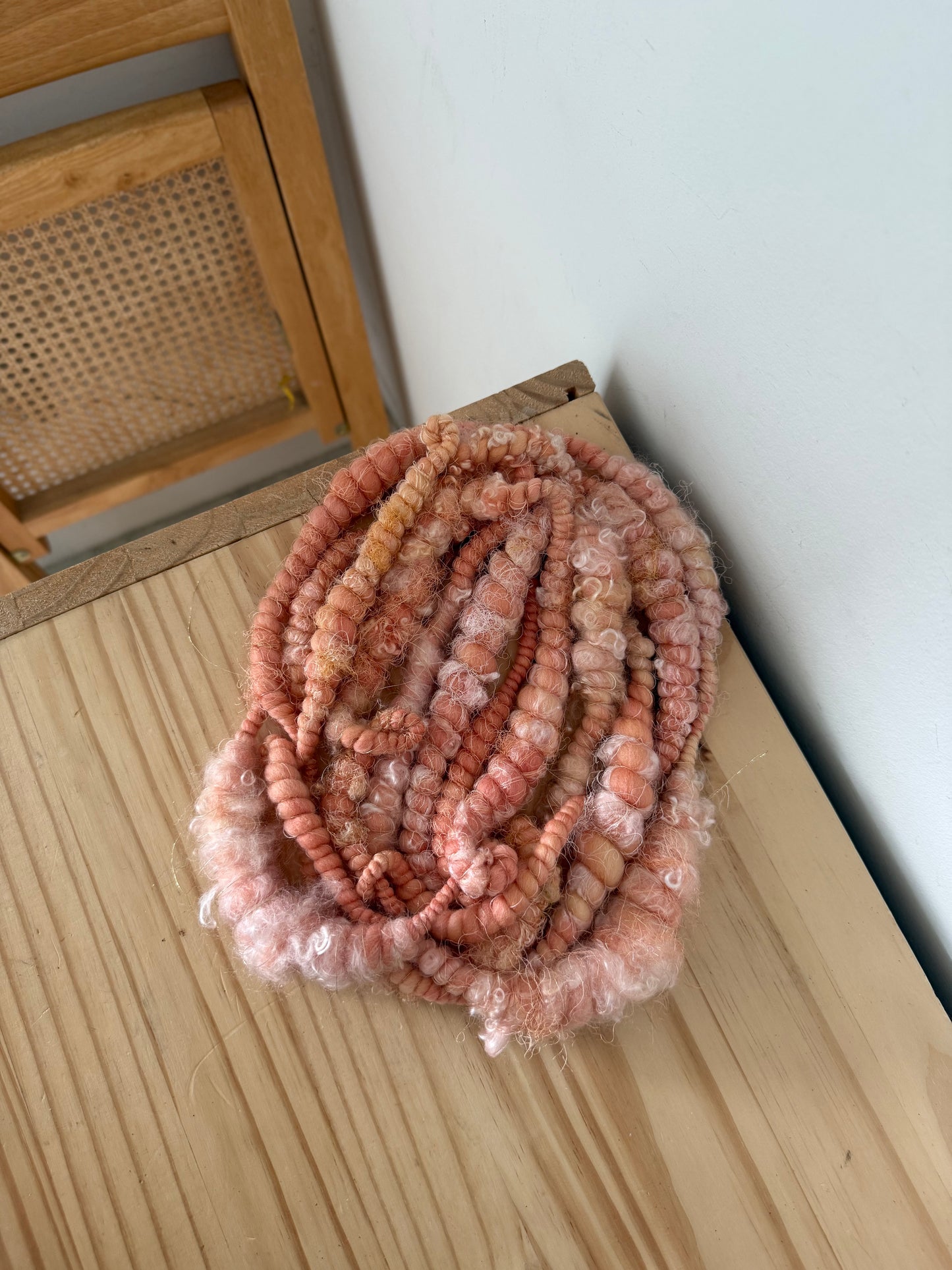 flamingo pink & gold art yarn
