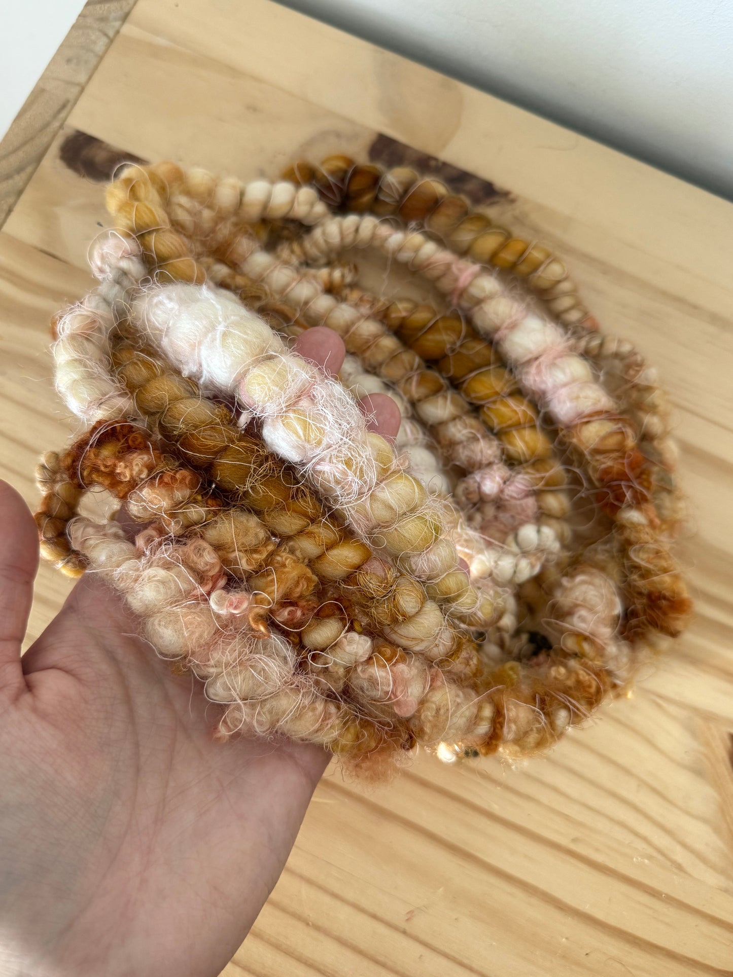 warm peach art yarn