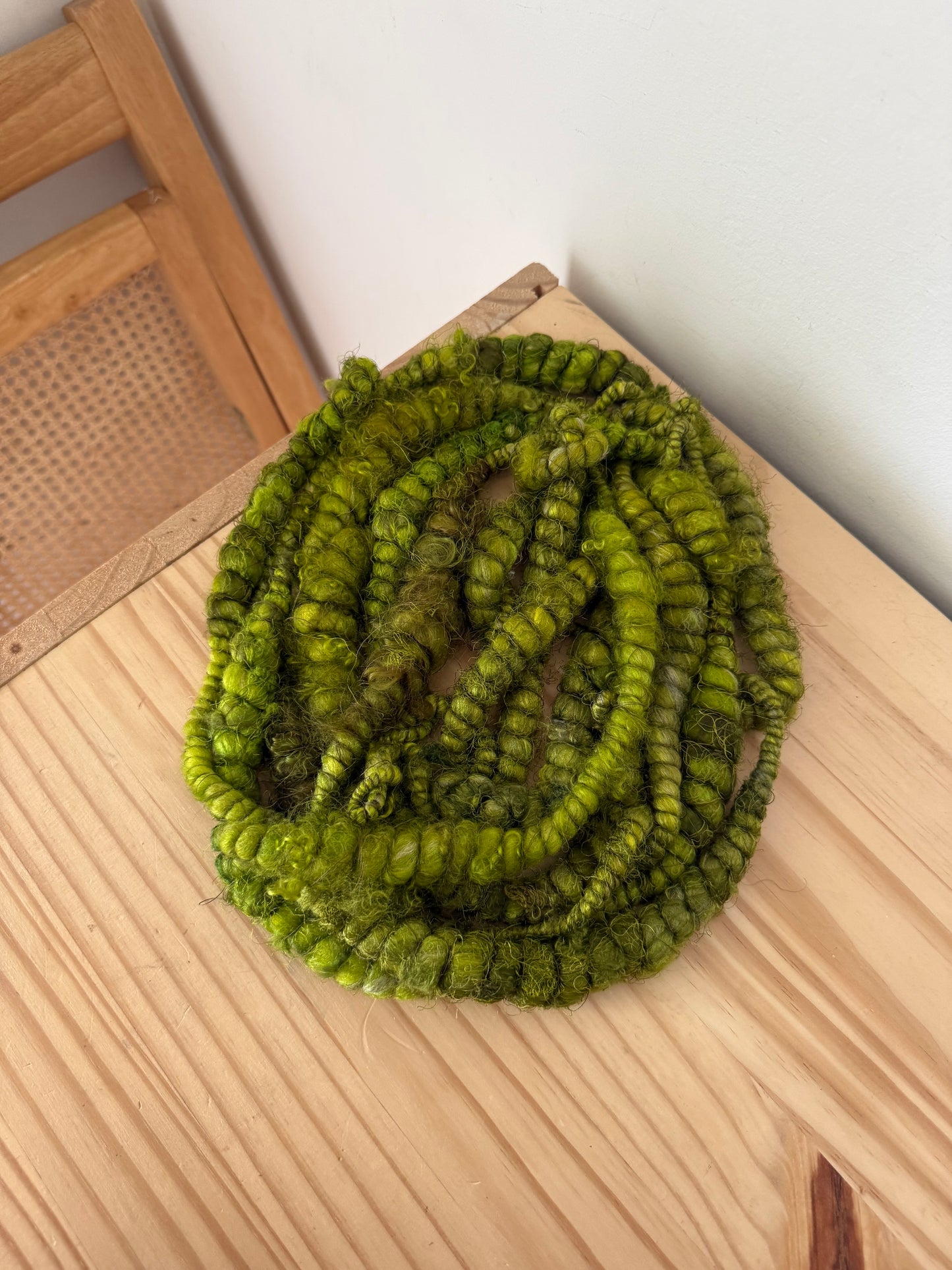 chartreuse handspun art yarn
