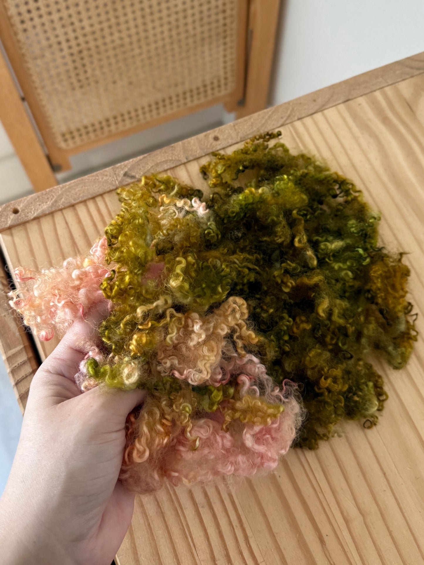 bfl x border leicester cross locks - peach & olive brown