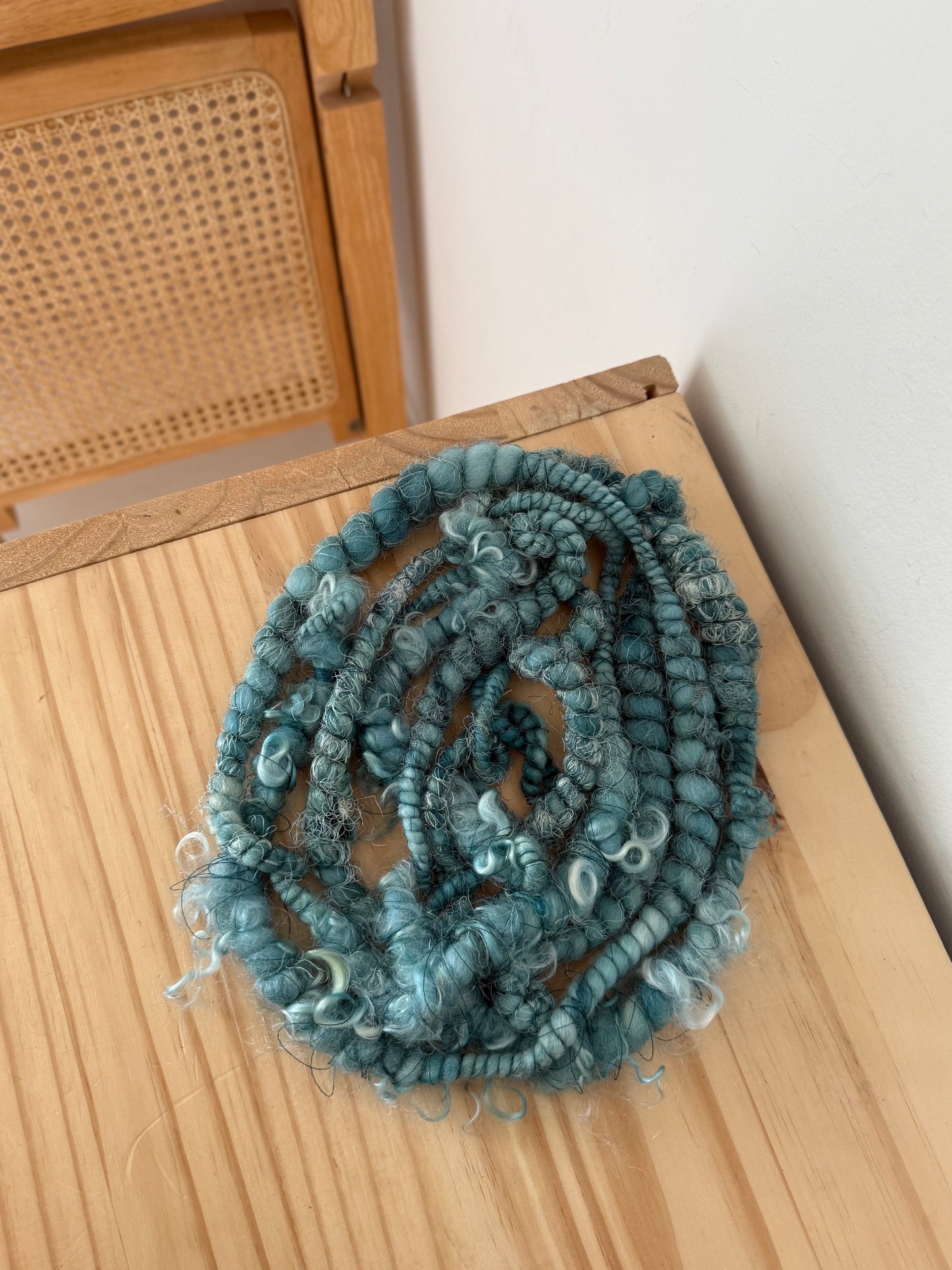 marine blue handspun art yarn