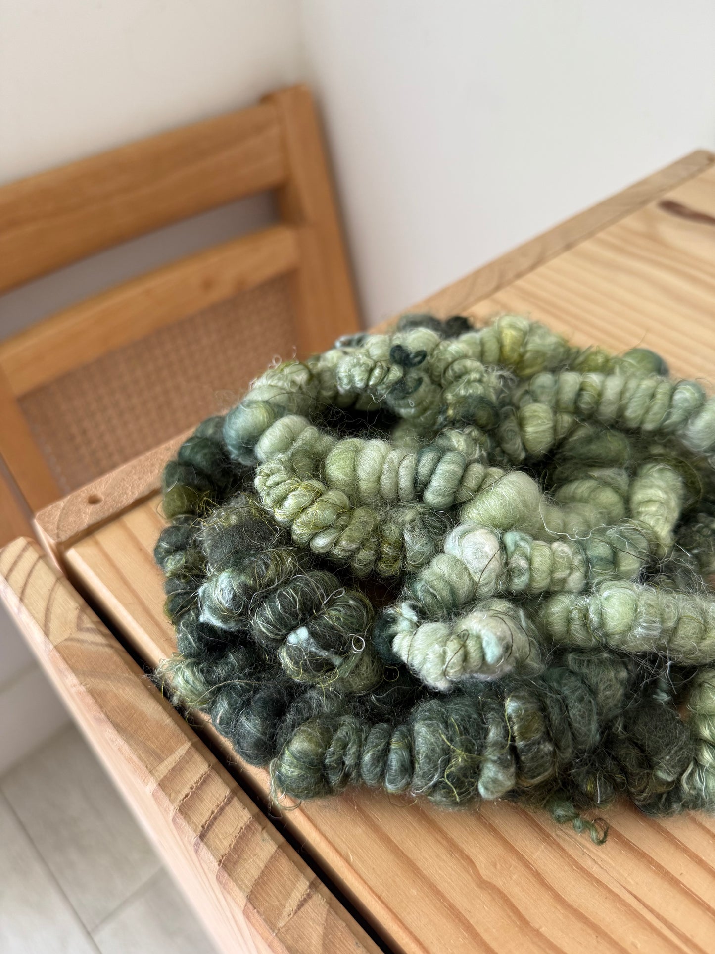 teal & mint green chunky art yarn