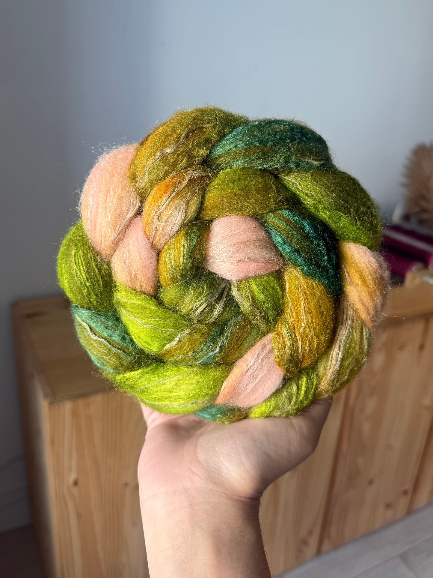 merino/silk/flax wool - flamingo garden