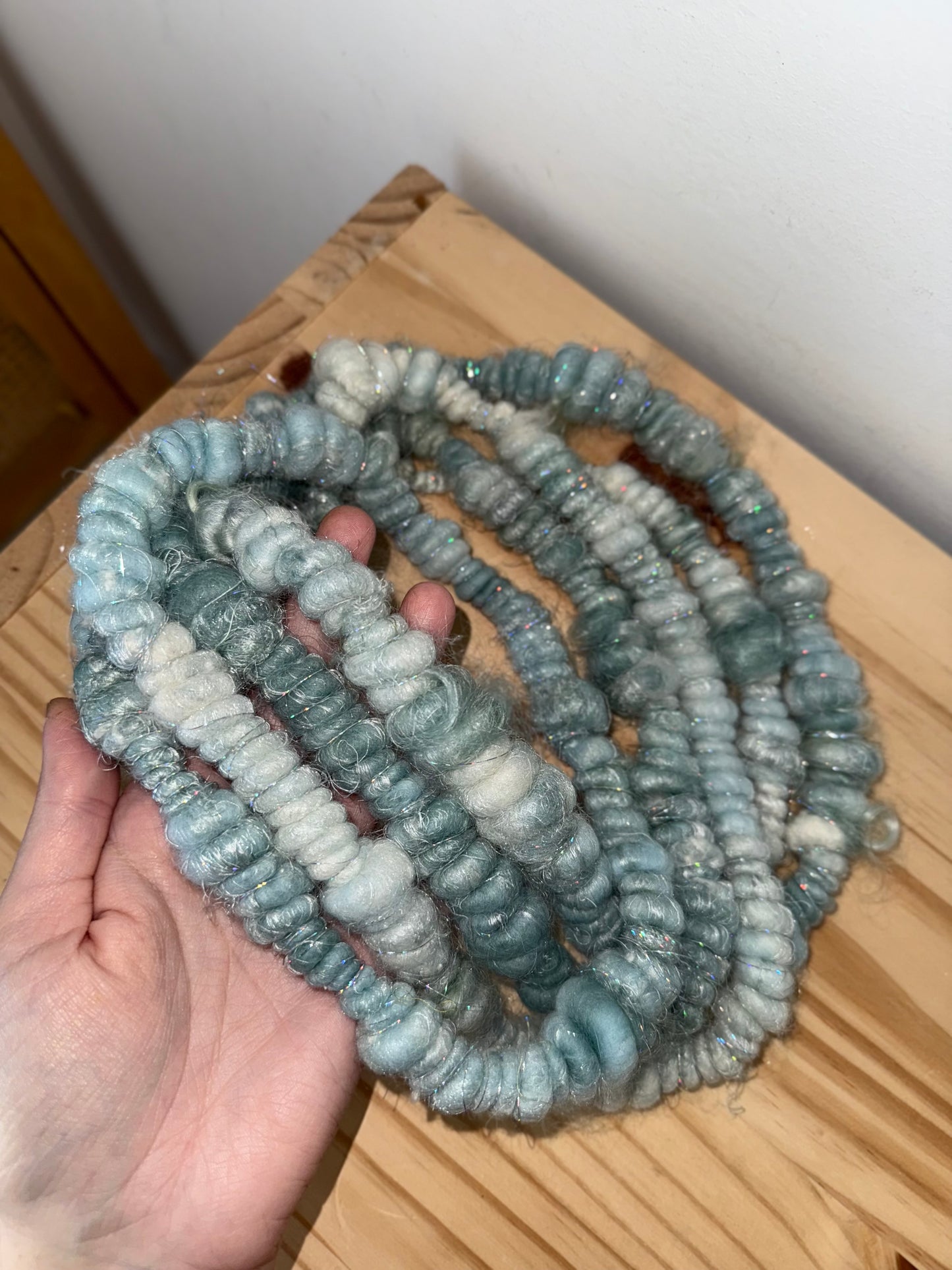 ice blue & silver art yarn