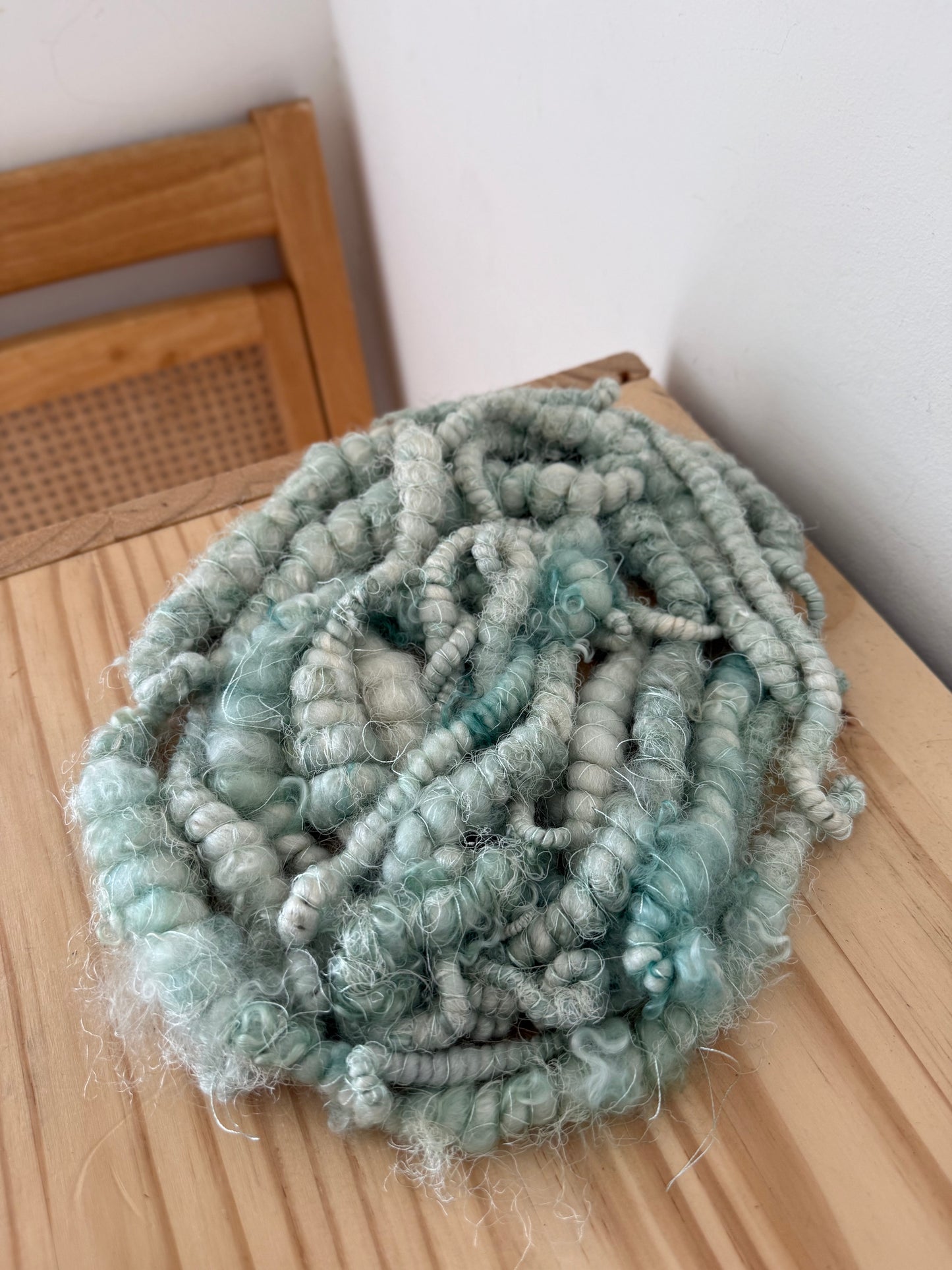light blue & mohair art yarn