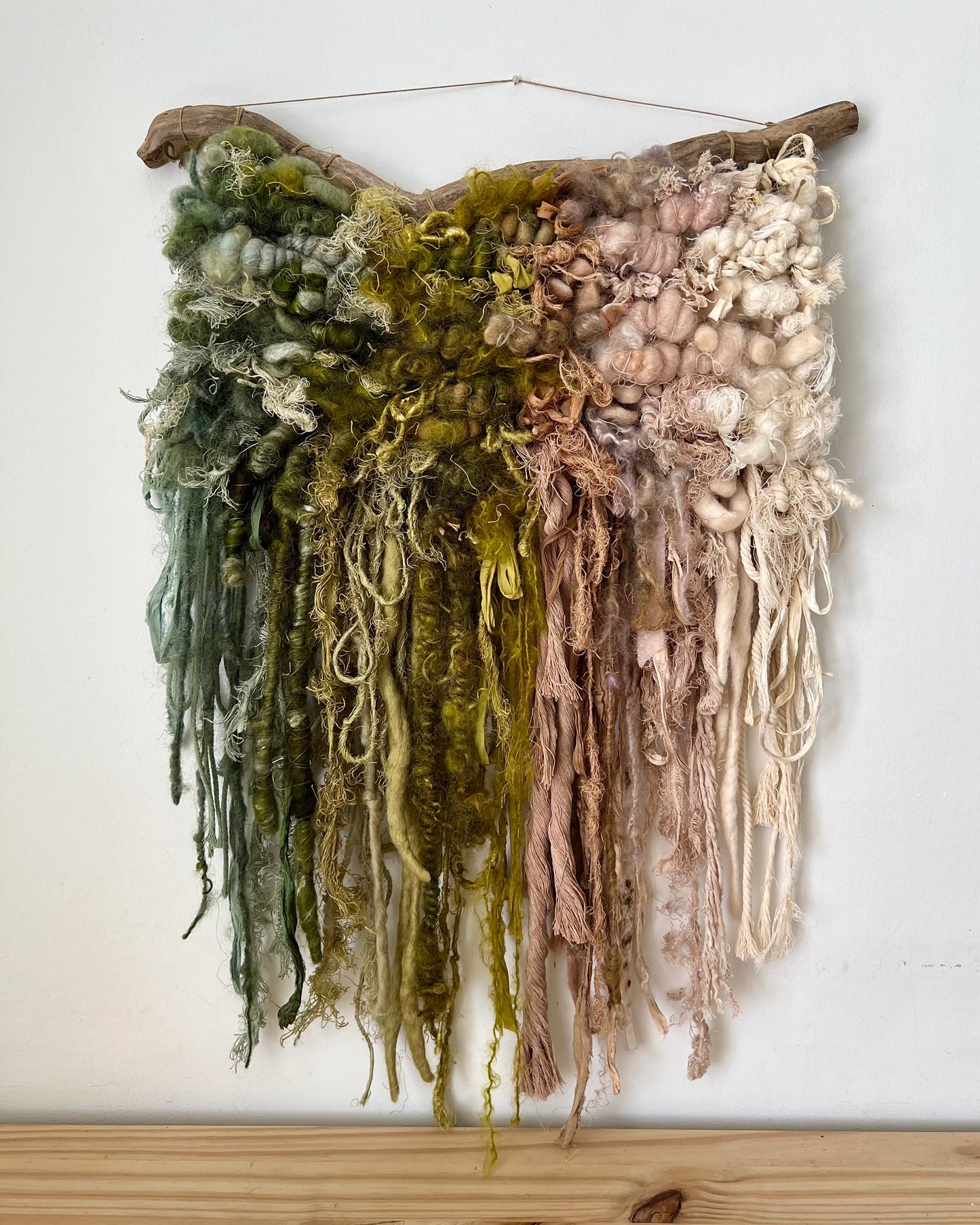 earth & pastel gradient - woven fiber art