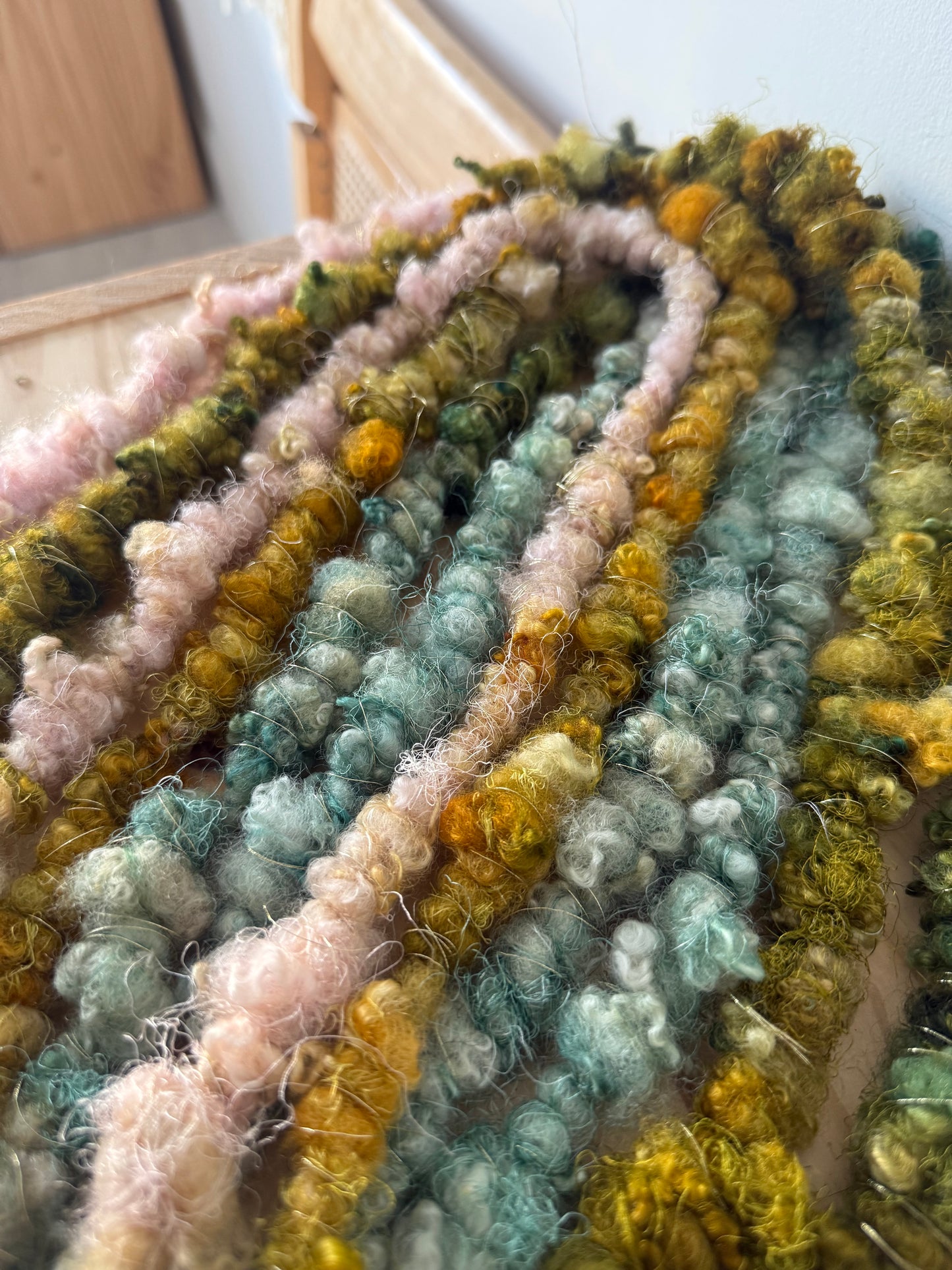bfl lockspun coils art yarn