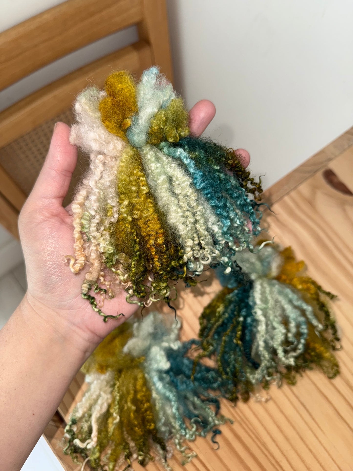 6” long bluefaced leicester locks