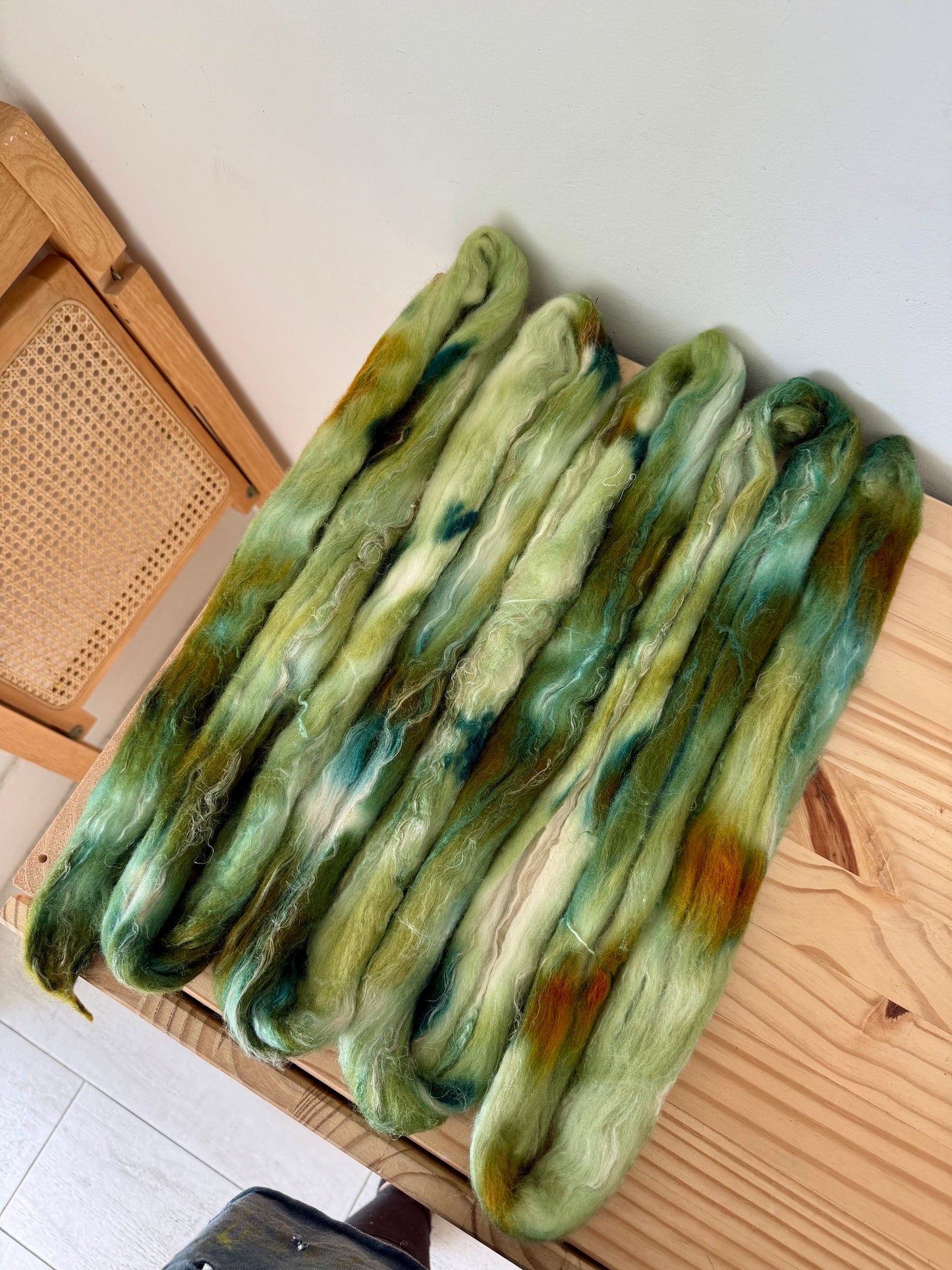merino/silk/flax wool - sage & spruce