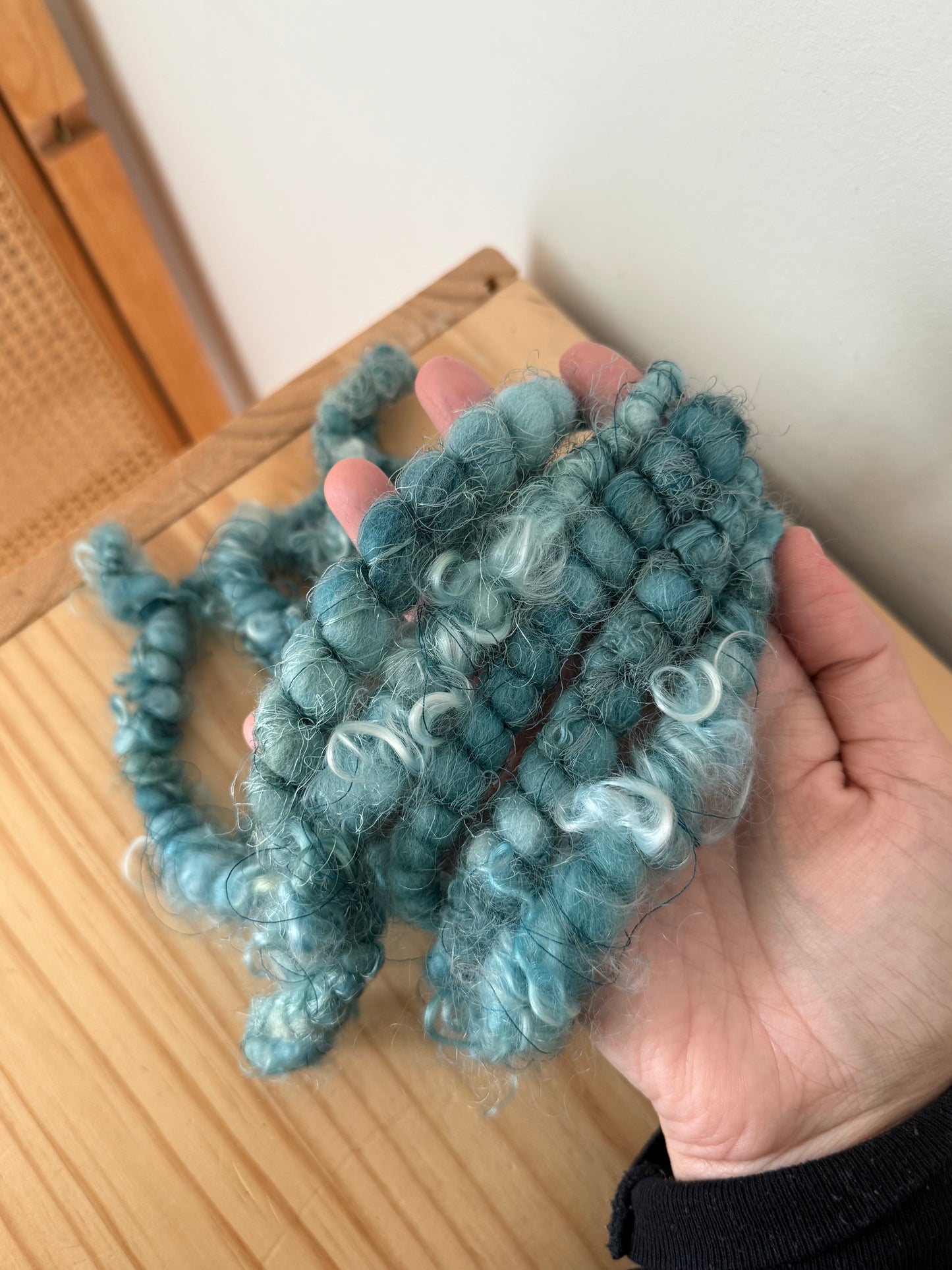 marine blue handspun art yarn