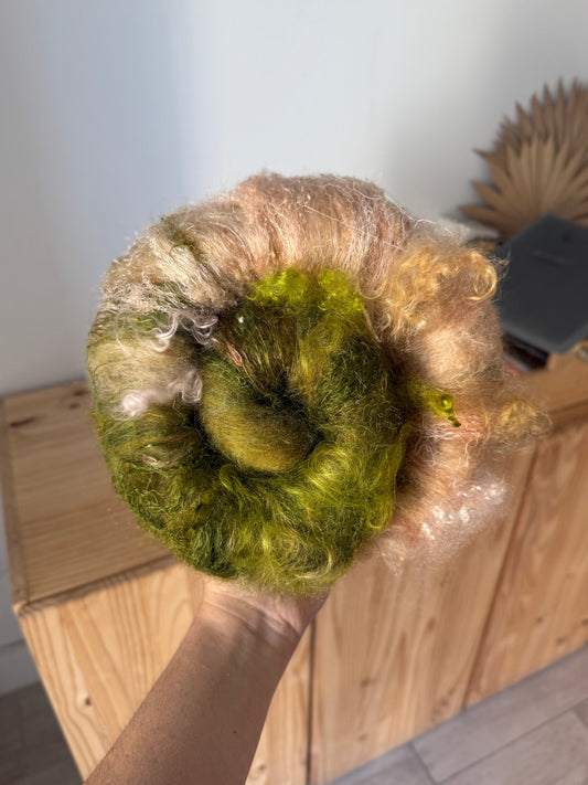art batt - nude pink & olive green